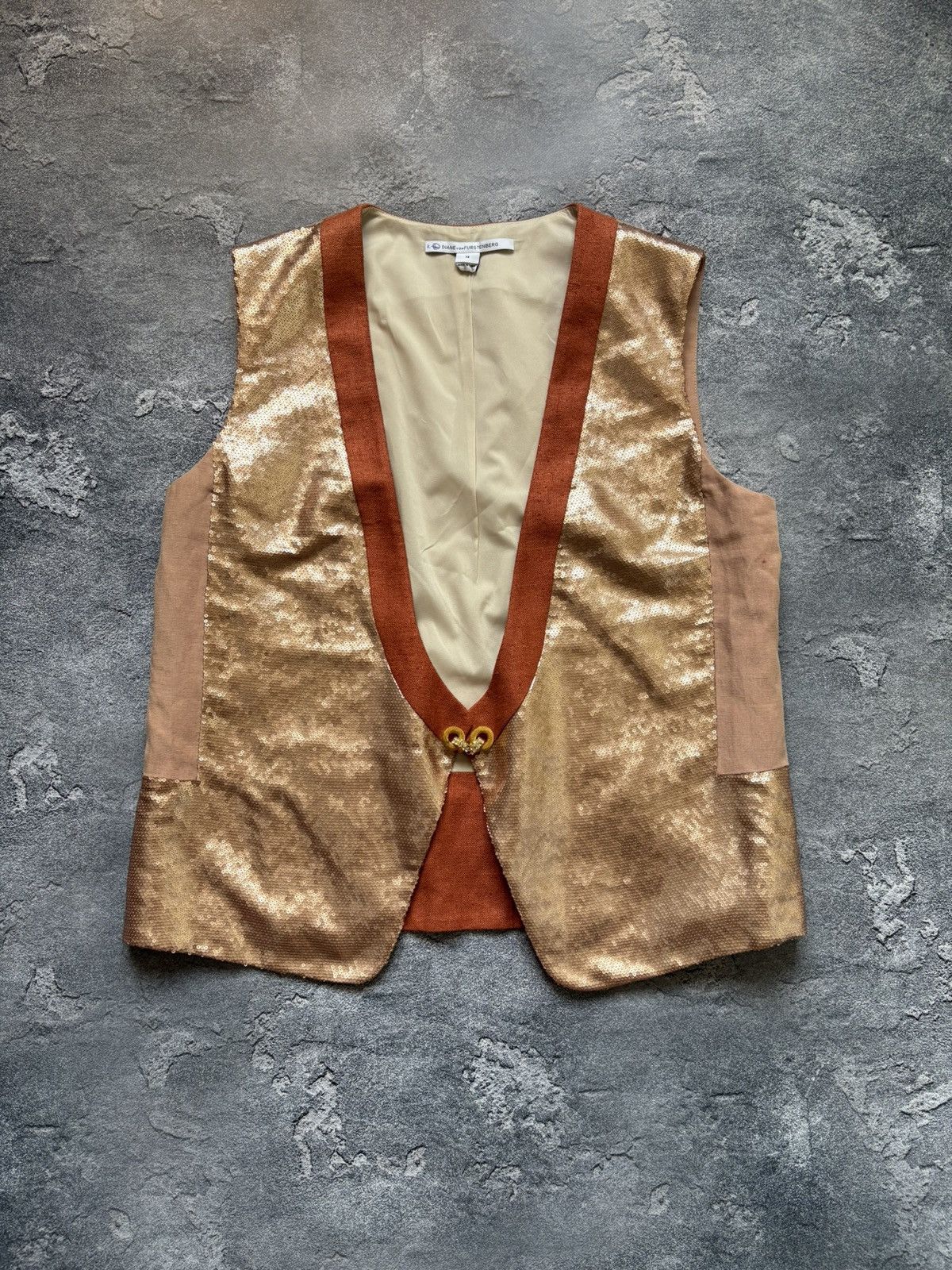 Diane von Furstenberg Diane Von Furstenberg Y2K Sequin Vest & Pants Set Suit Rare Size M / US 6-8 / IT 42-44 - 2 Thumbnail