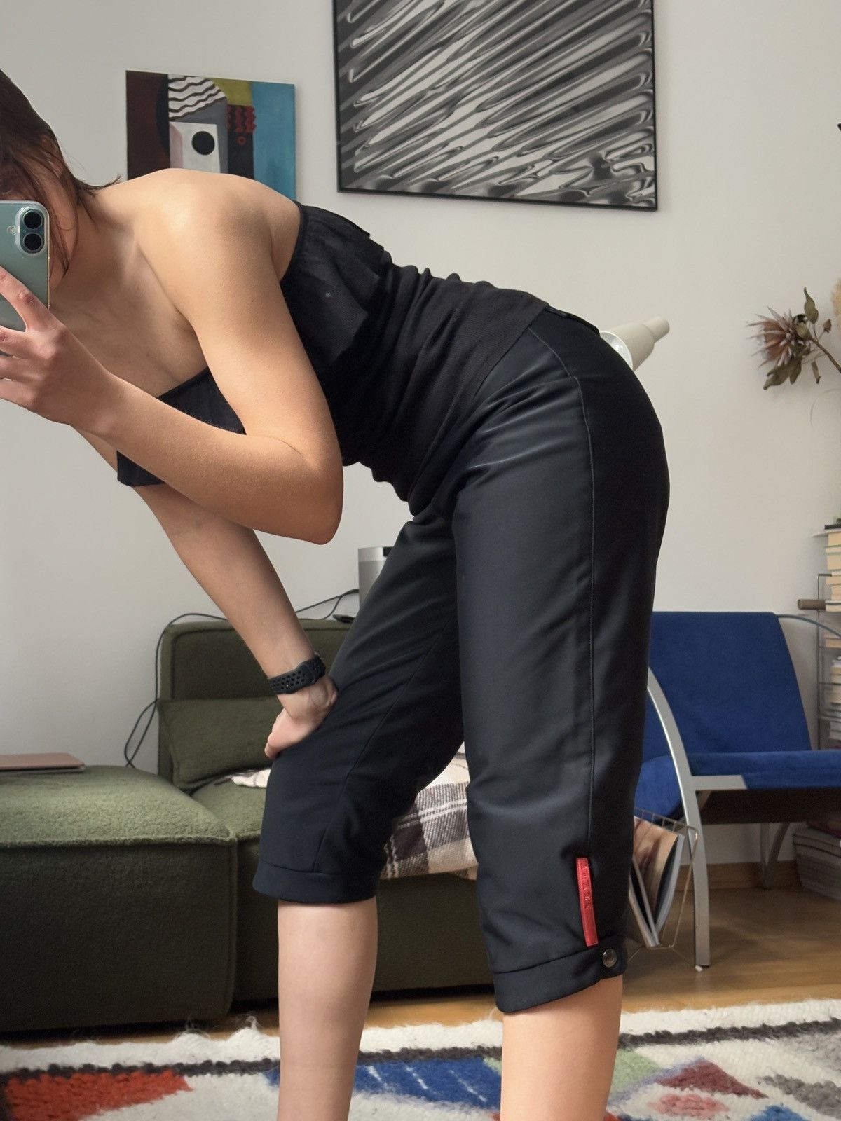 Miu Miu × Prada Prada AW99 nylon capri pants | Grailed