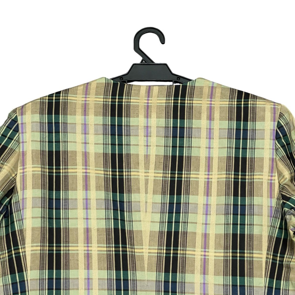 Burberry Vintage 90s Burberrys’ Japan Checkered Cotton Linen Blazer Size M / US 6-8 / IT 42-44 - 17 Thumbnail