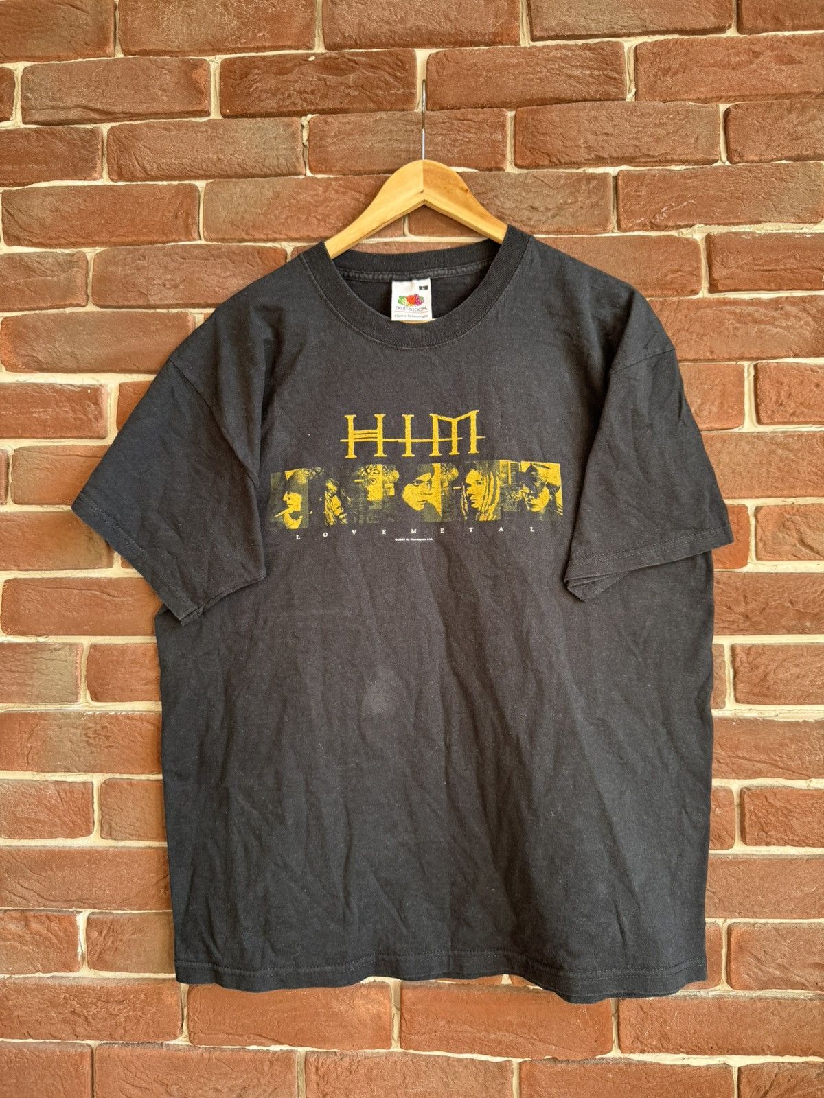 Rare Vintage 00s HIM Love Metal Rock Pop Band Tshirt Y2K L