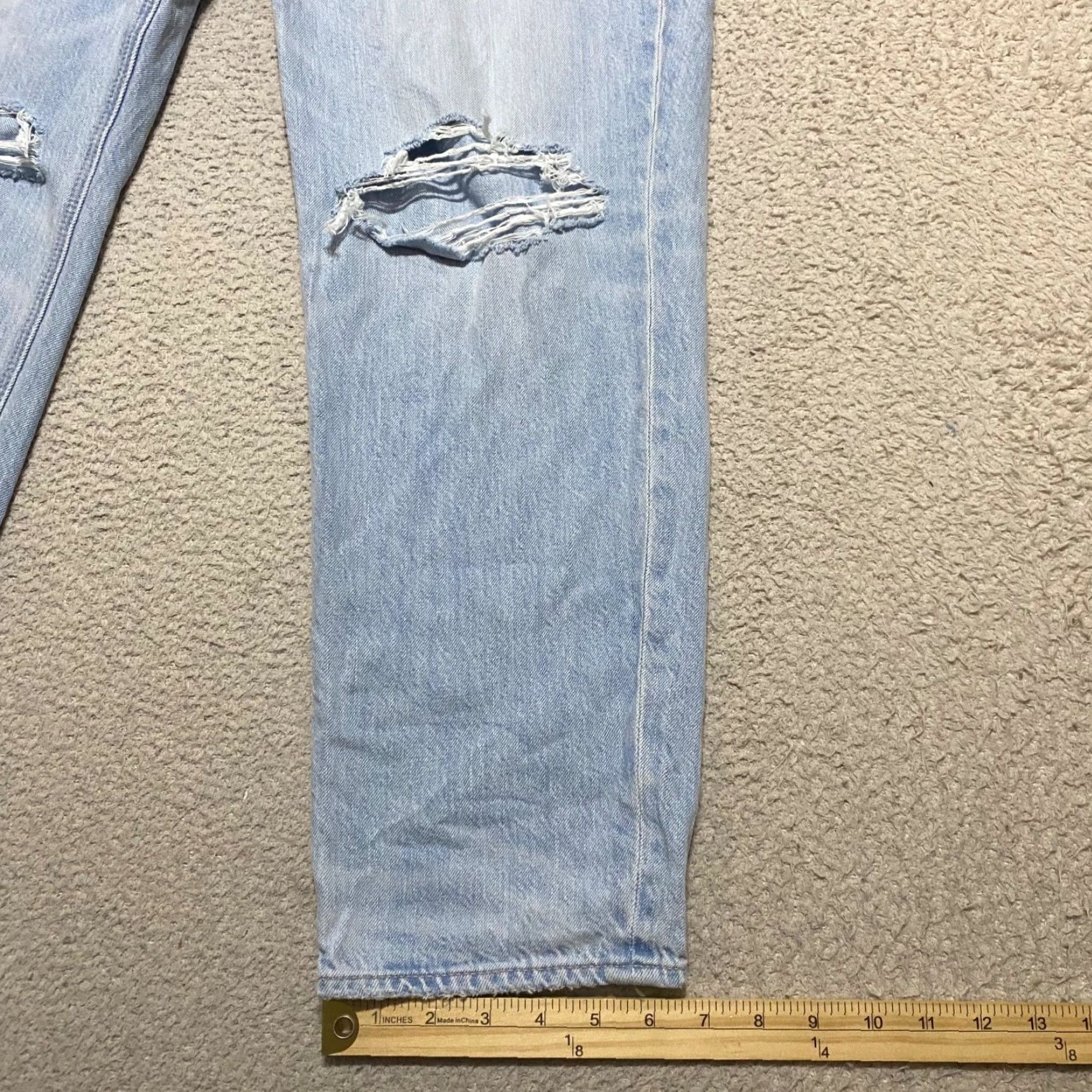 American Eagle Outfitters VINTAGE American Eagle Outfitters Mom Jeans Womens 14 Blue Denim Medium Wash Distressed 90s Grunge Retro Jeans Womens Size 36" / US 14 / IT 50 - 6 Thumbnail