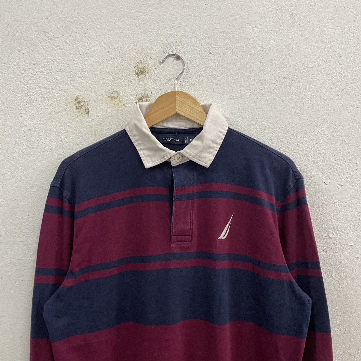Nautica × Vintage 🔥Vintage Nautica Small Logo Stripes Polos Rugby Shirts Size US L / EU 52-54 / 3 - 4 Thumbnail