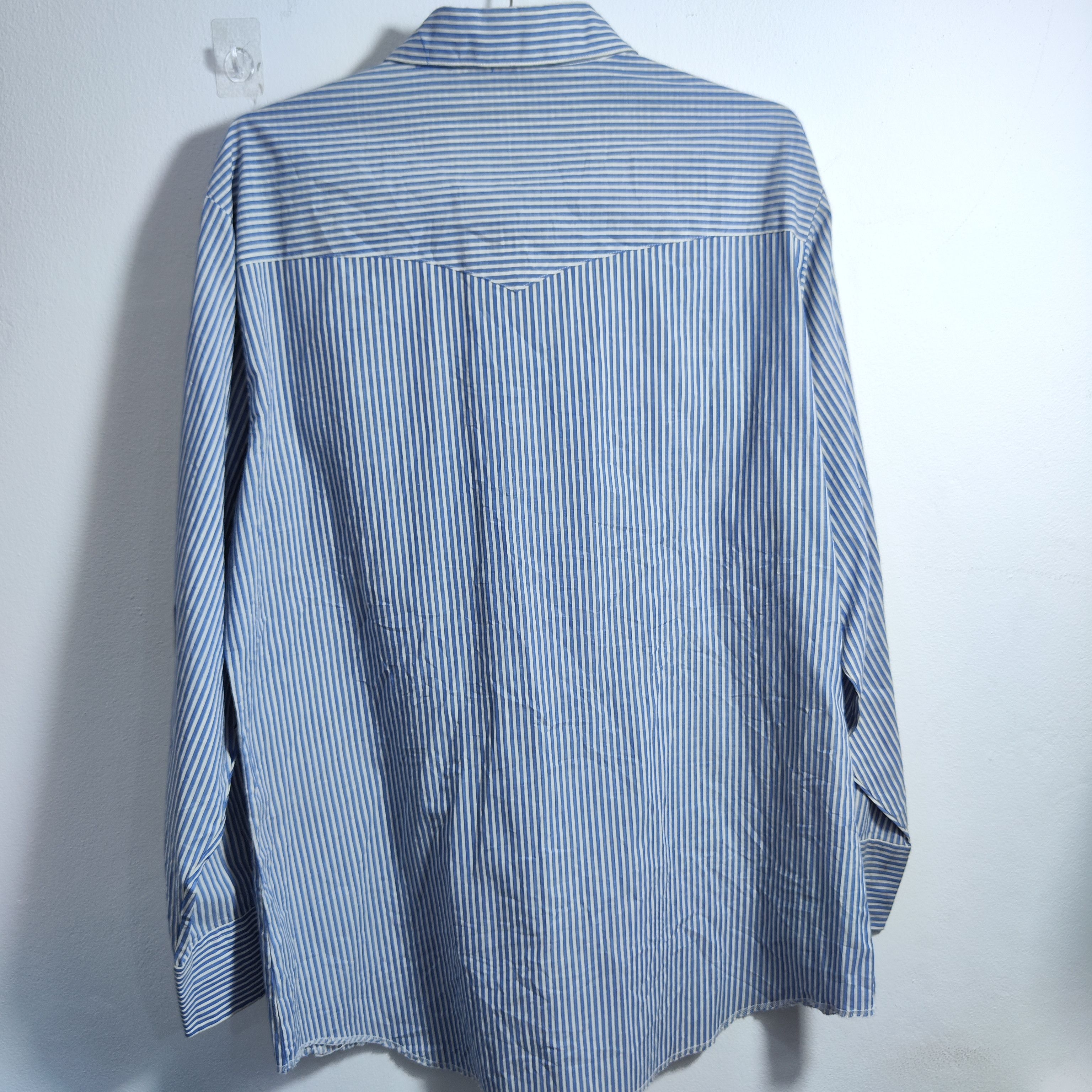 Wrangler Vintage Wrangler Western XL Blue/White Pinstripe Pearl Snap Size US XL / EU 56 / 4 - 3 Thumbnail