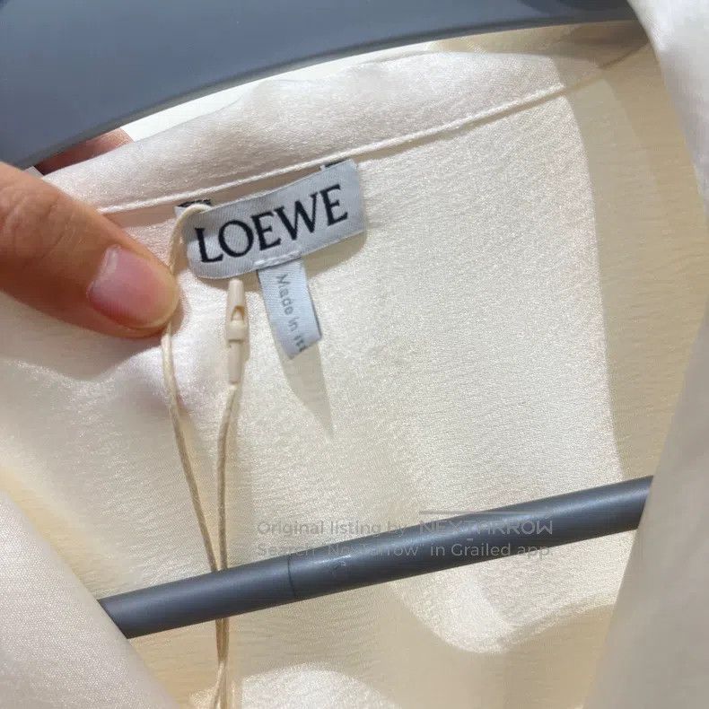 Loewe Loewe Loose Fit Unique Embroidered Beige Shirt Size XXS / US 00 / IT 34 - 4 Thumbnail
