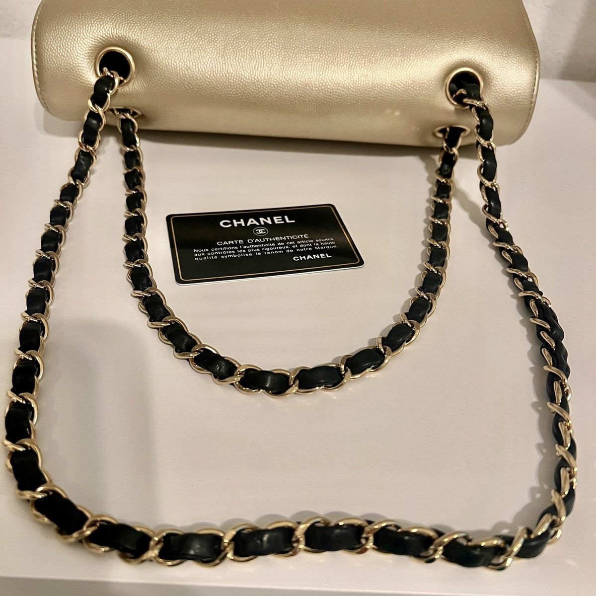 Chanel Black/Gold Leather Pure Classic Medium Double Flap Bag Size ONE SIZE - 3 Thumbnail