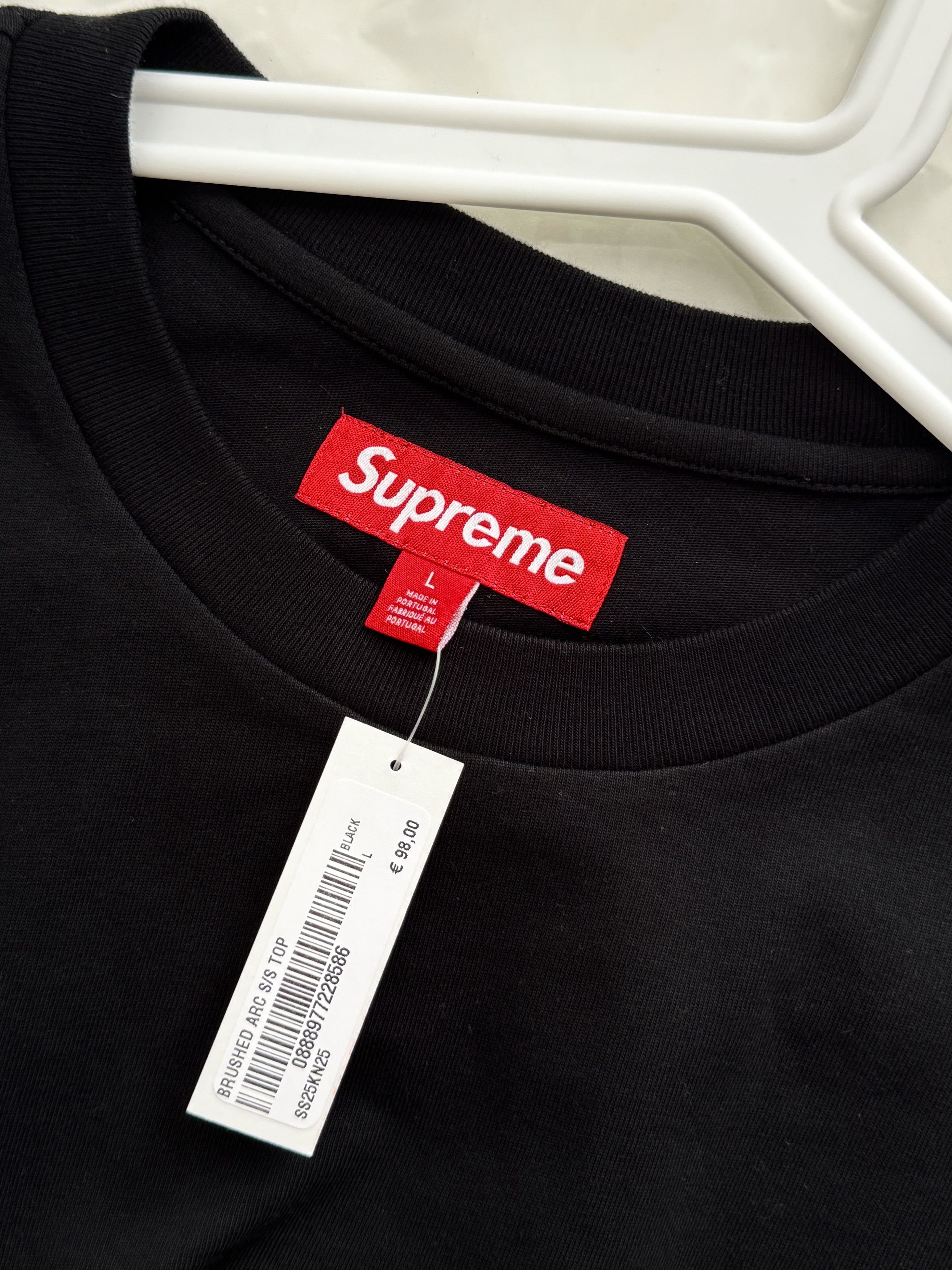 Supreme Supreme Brushed Arc S/S Top Black Size US L / EU 52-54 / 3 - 7 Thumbnail