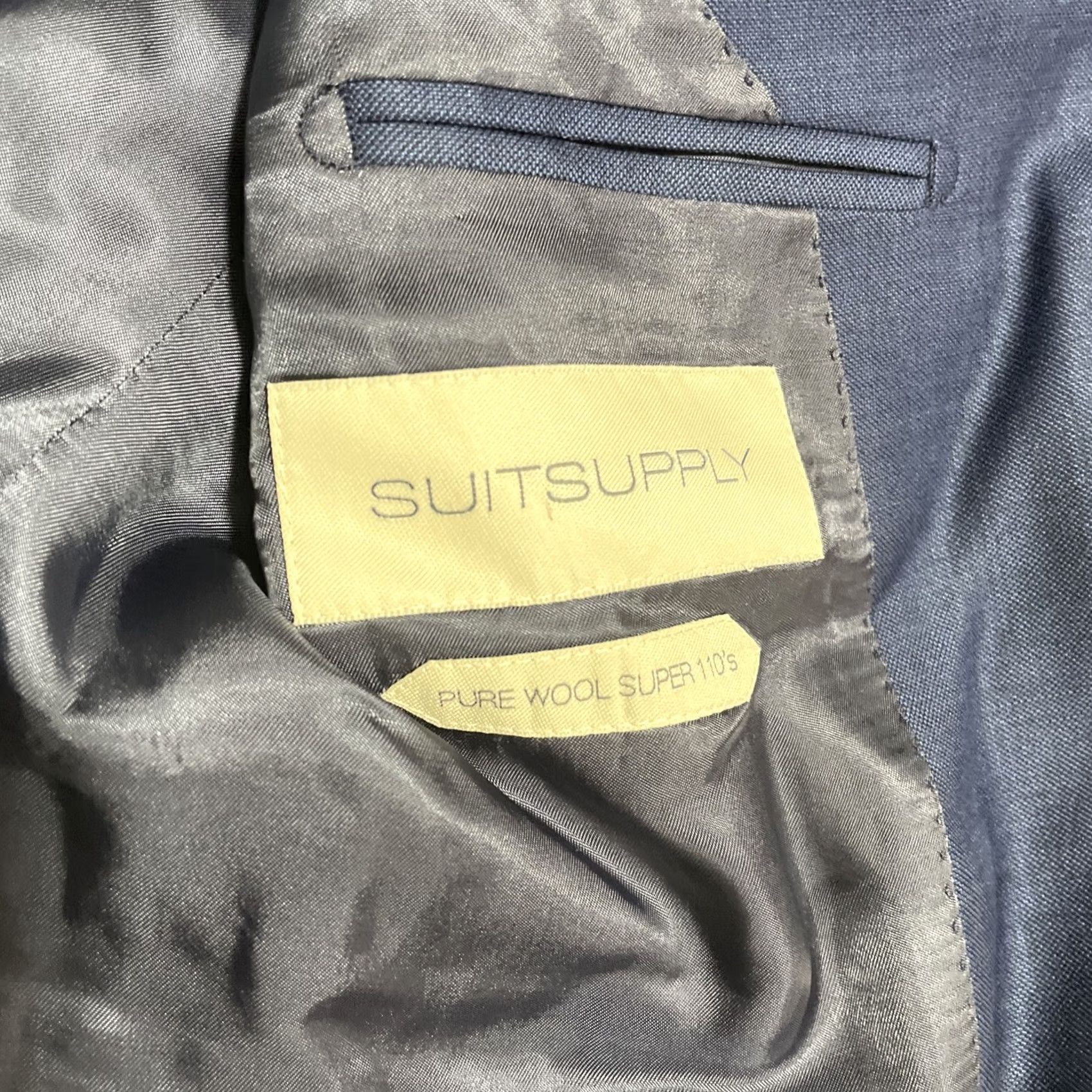 Suitsupply Suitsupply Blazer Sport Coat 42S Vitale Barberis Canonico Perennial Napoli Wool Blue Notch Lapel Two-Button Single-Breasted Slim Jacket Men Regular Size 42R - 3 Thumbnail