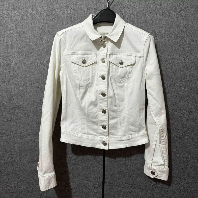 Burberry Burberry White Cotton Embroidered Jacket Size S / US 4 / IT 40 - 1 Thumbnail