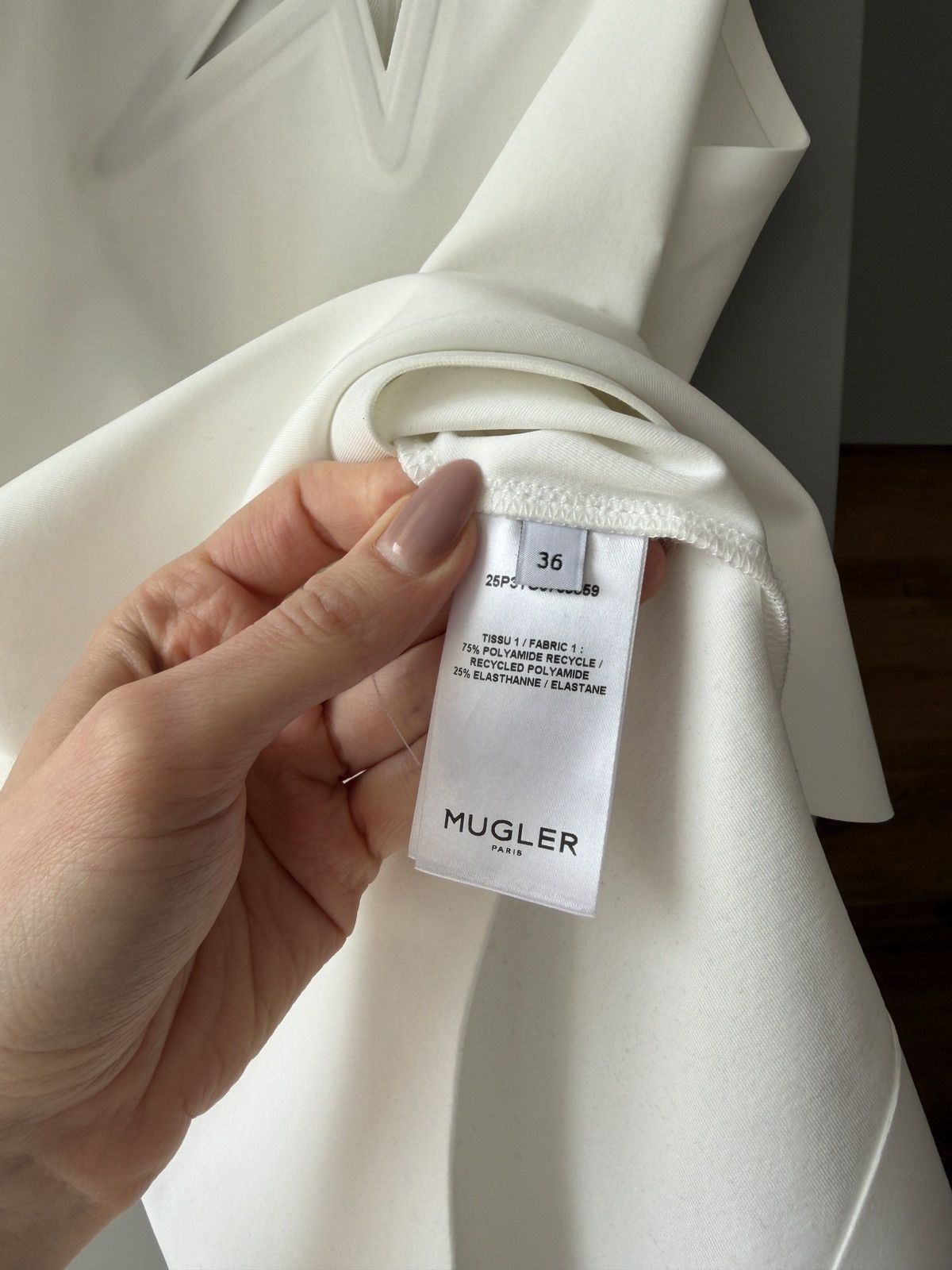 Mugler Mugler Star-Motif White Elastic Tank Top Size XS / US 0-2 / IT 36-38 - 7 Thumbnail