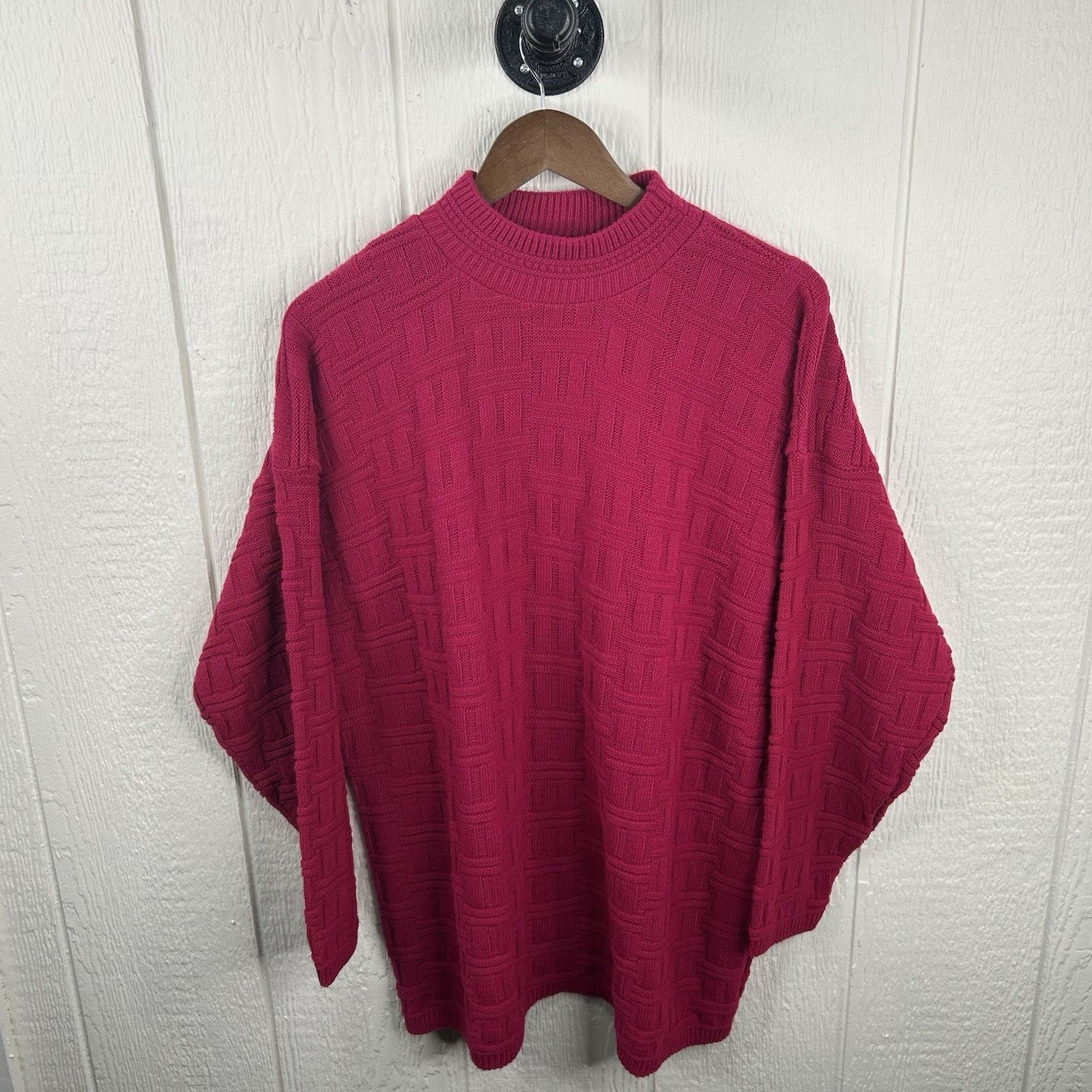 Other Vintage 90’s Spunky Hot Pink Knit Chunky Sweater X-Large Size XL / US 12-14 / IT 48-50 - 1 Thumbnail