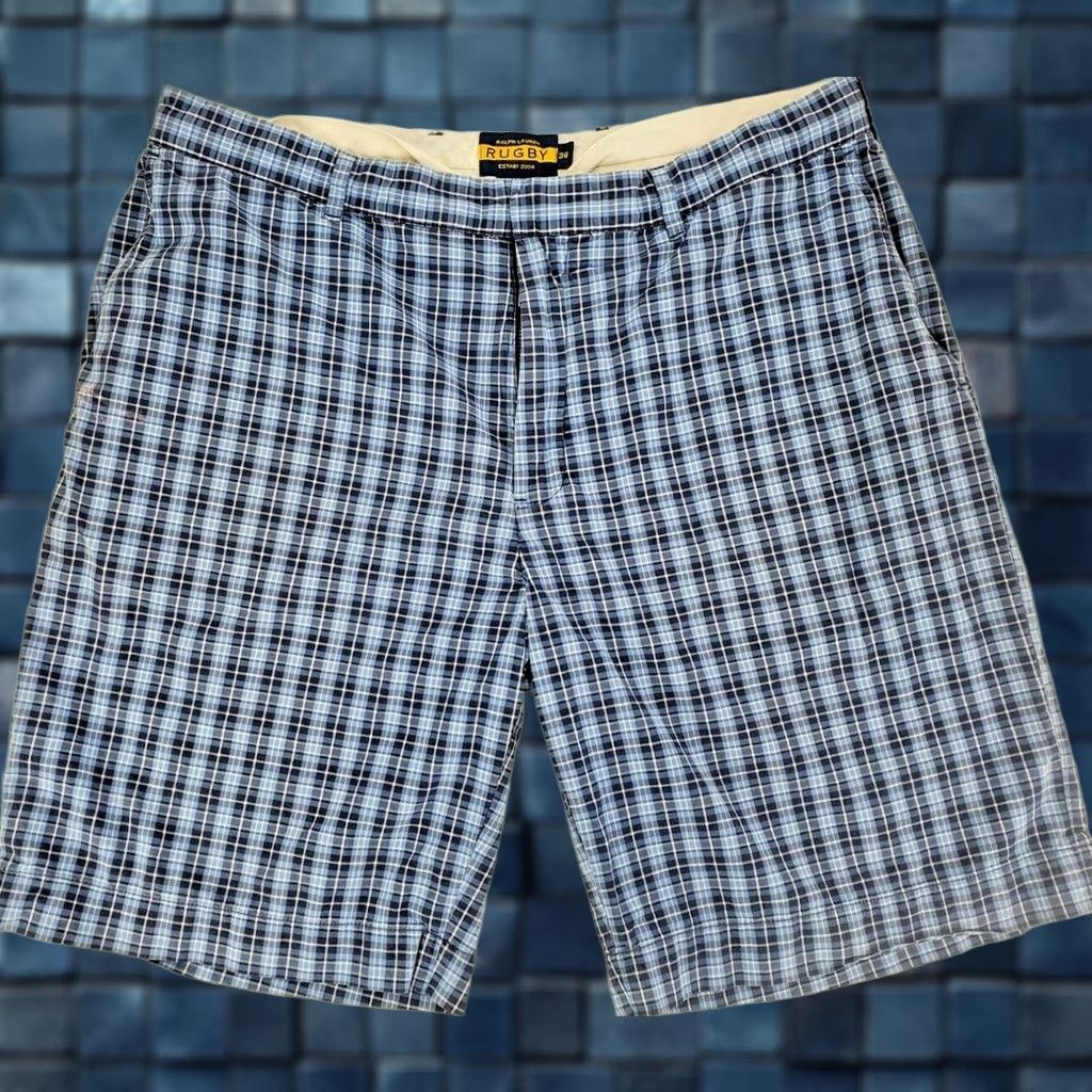 Polo Ralph Lauren Polo Ralph Lauren Blue Check Plaid Shorts Men 36 Bermuda Inseam 9" Rugby Tailored Pocketed Belt Loops Belted Cotton Size US M / EU 48-50 / 2 - 1 Thumbnail