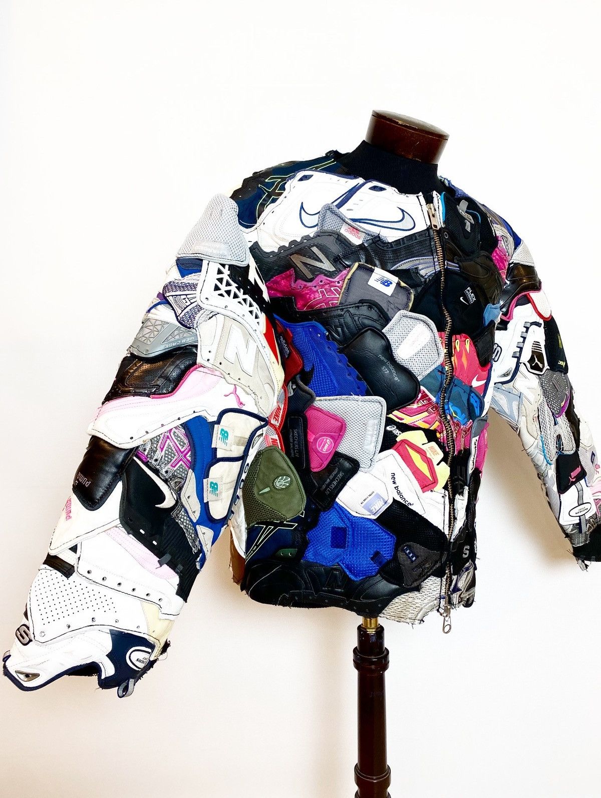 Handmade JACKET FROM SNEAKERS UPCYCLE BOMBER HANDMADE CUSTOM 1 OF 1 Size US L / EU 52-54 / 3 - 4 Thumbnail