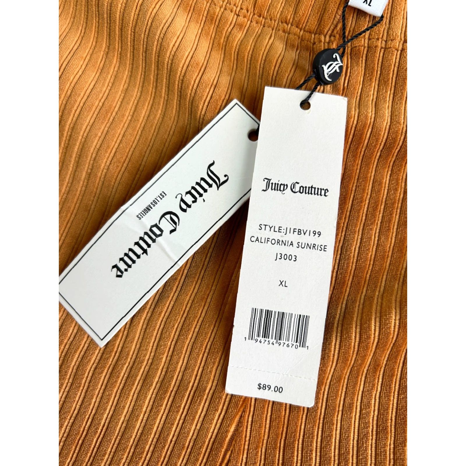 Juicy Couture Juicy Couture Textured Pull On Pants XL Orange Copper California Sunrise NEW Size 40" / US 18 - 3 Thumbnail