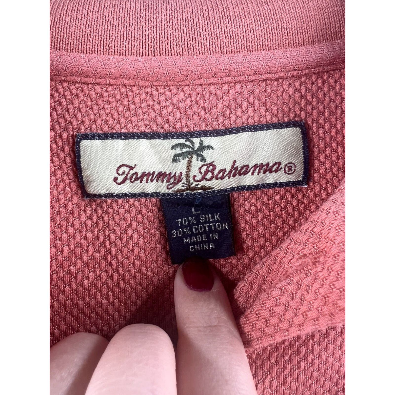 Tommy Bahama Tommy Bahama Polo Shirt Adult Mens Large Orange Marlin Casual Cotton Rugby Size US L / EU 52-54 / 3 - 3 Thumbnail