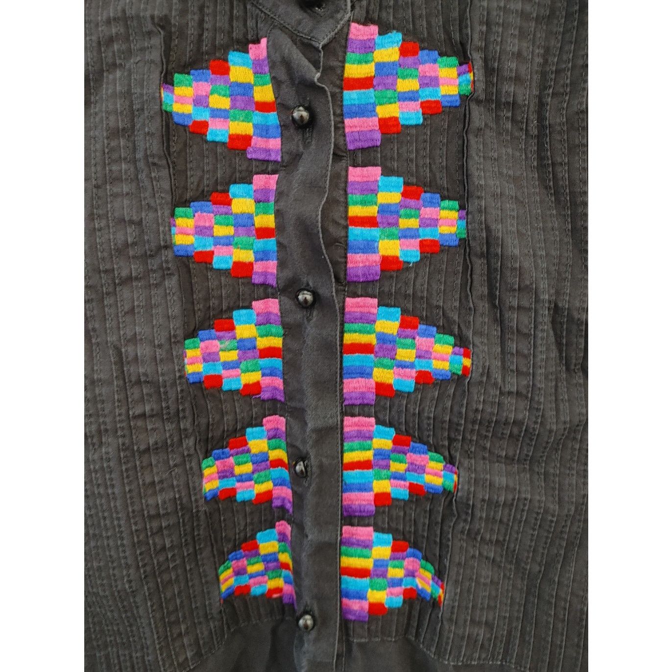 Vintage Vintage Khazana 90s Button Shirt Embroidered Aztec Medium Size M / US 6-8 / IT 42-44 - 2 Thumbnail