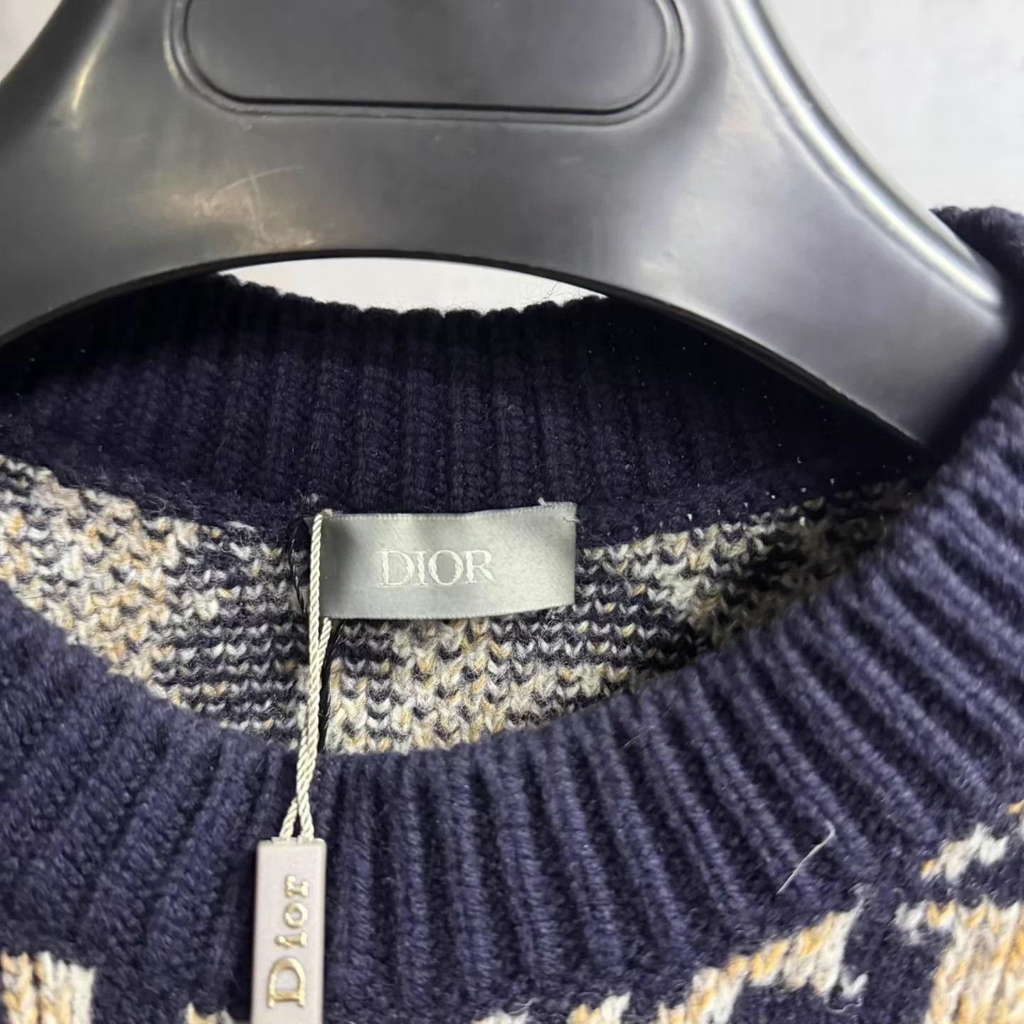 Dior Dior navy blue logo print all-over long-sweater Size M / US 6-8 / IT 42-44 - 4 Thumbnail
