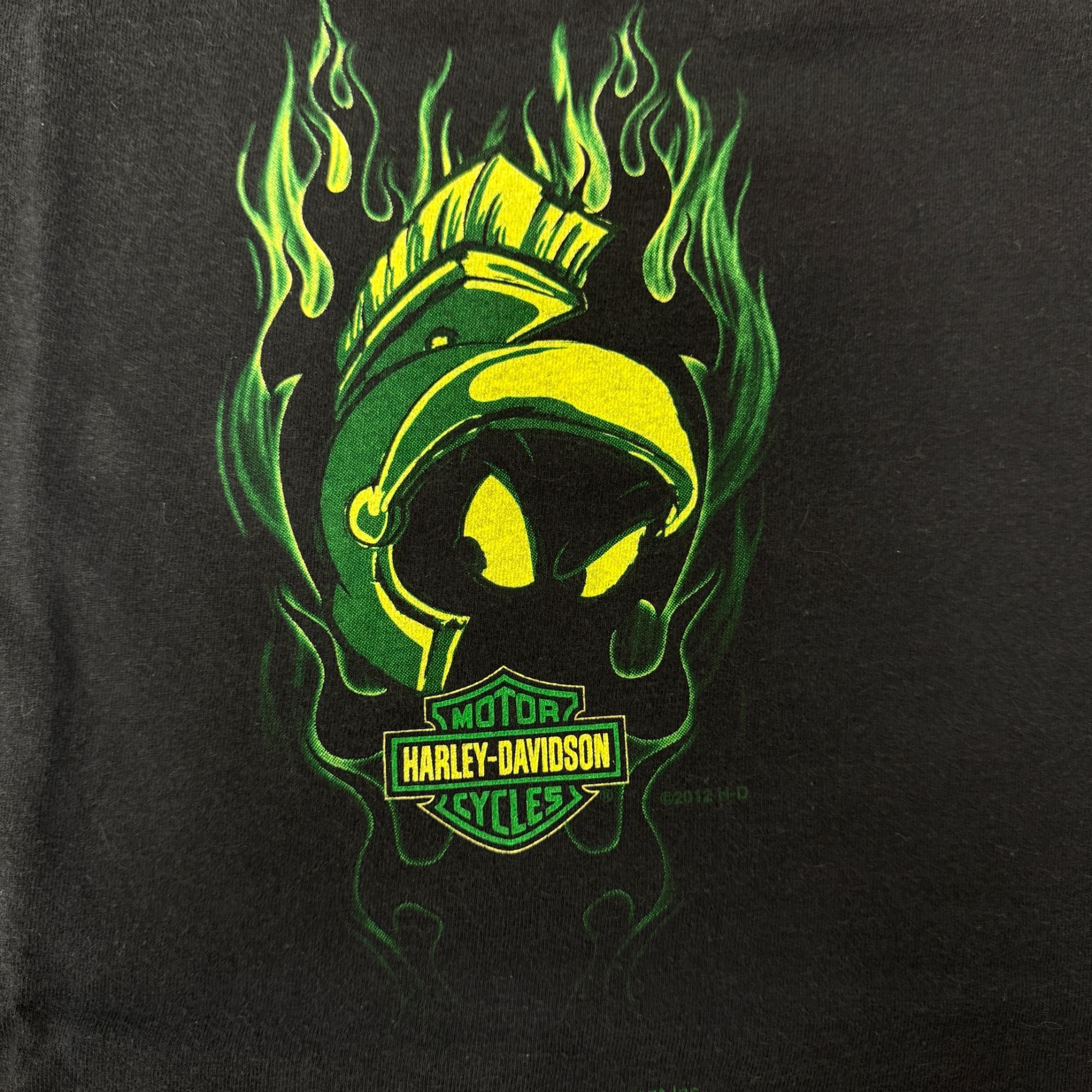 Harley Davidson LOONEY TUNES Crew Motorcycle NEON MARVIN Martian Biker Shirt Size US XL / EU 56 / 4 - 4 Thumbnail