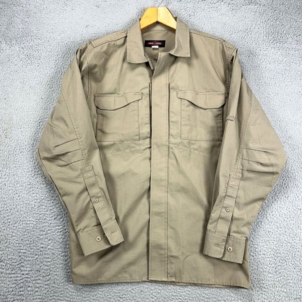 Vintage TRU-SPEC Tactical Jacket Mens Medium Beige Military Full Zip Ripstop Collared Jacket Size US M / EU 48-50 / 2 - 5 Thumbnail