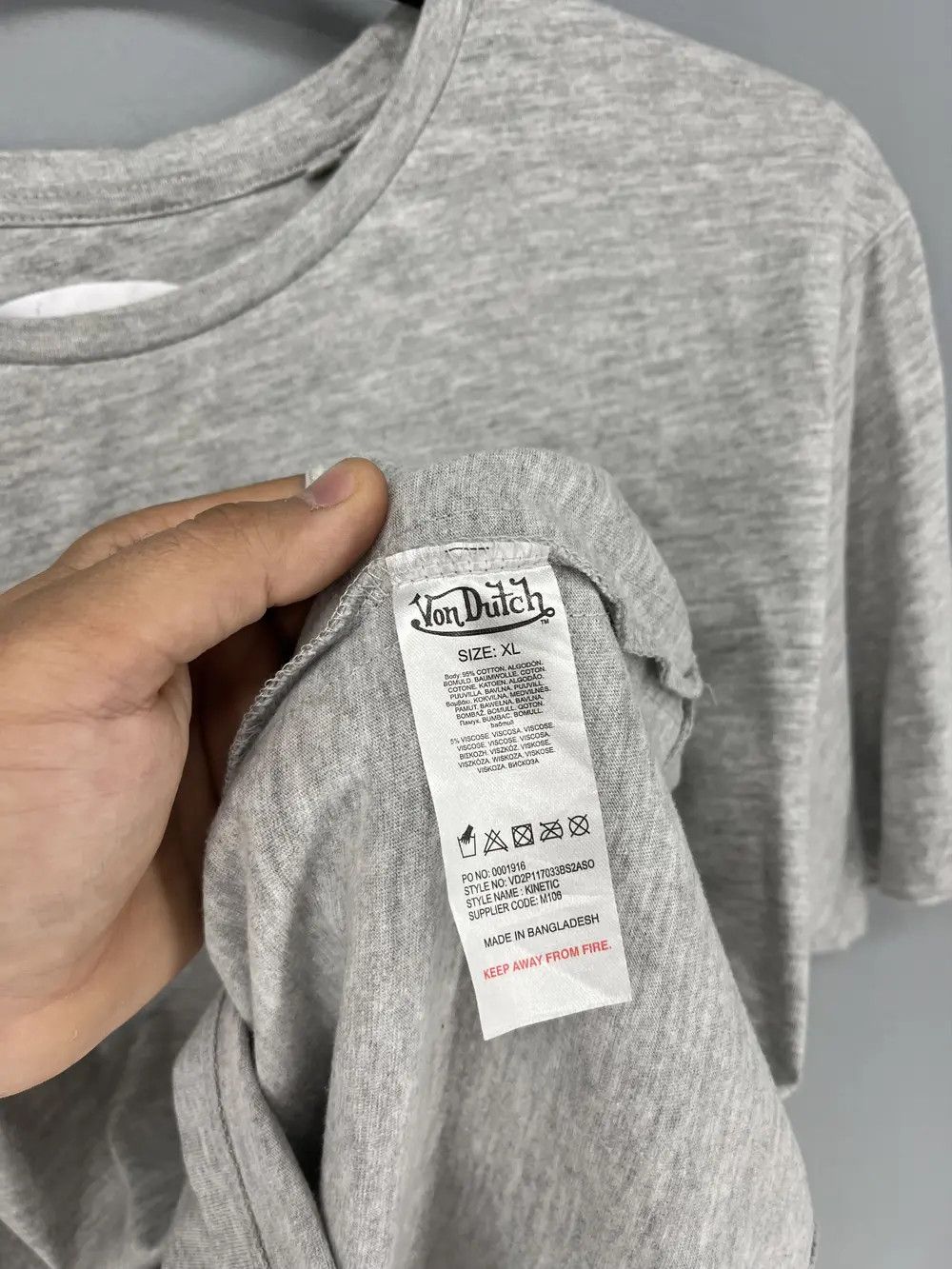 Other Vintage Von Dutch Y2K Mini Logo Grey T-Shirt Size US XL / EU 56 / 4 - 8 Thumbnail
