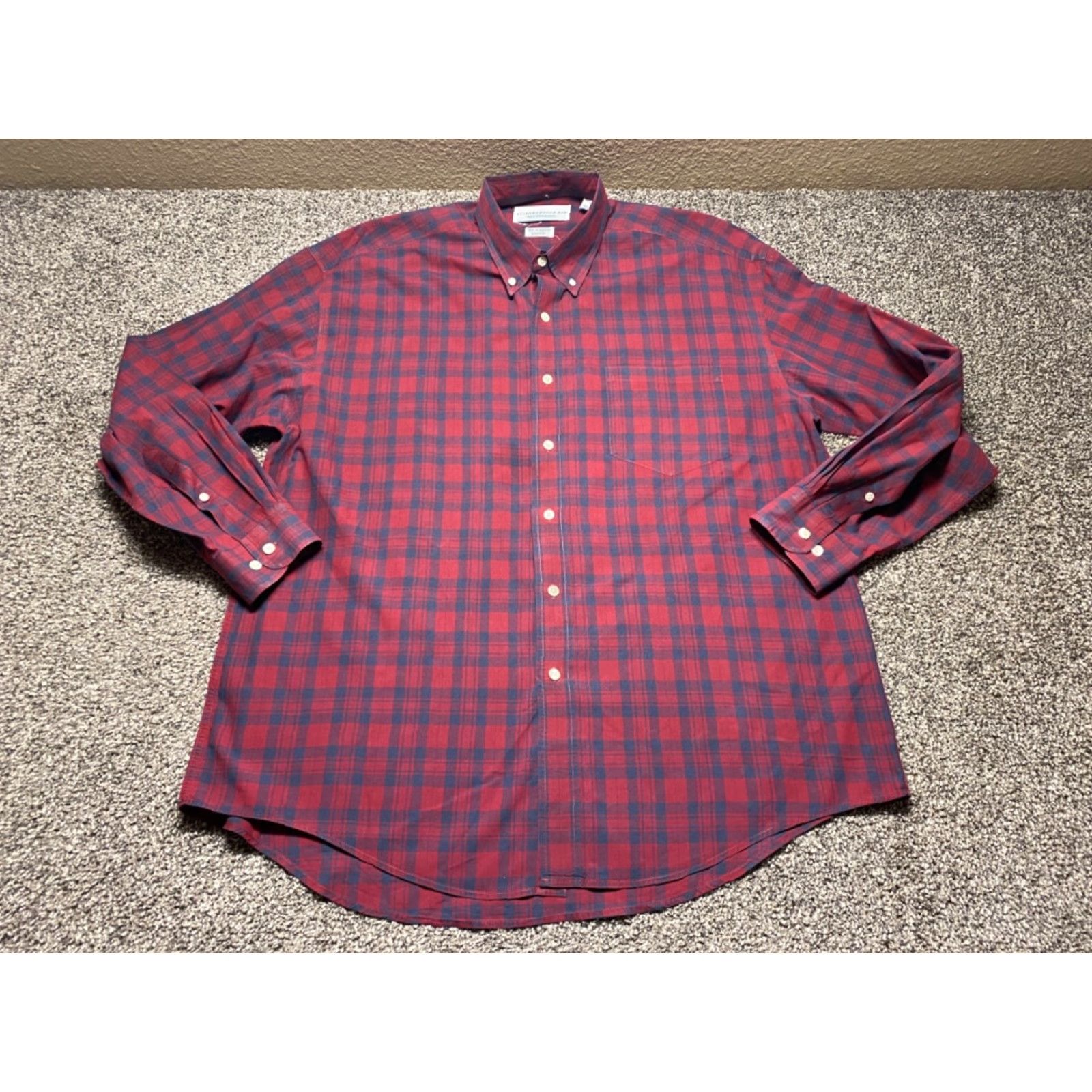 Bloomingdale's Peterborough Row Shirt Mens Large Red Plaid 60 Singles Poplin Bloomingdale London Size US L / EU 52-54 / 3 - 3 Thumbnail