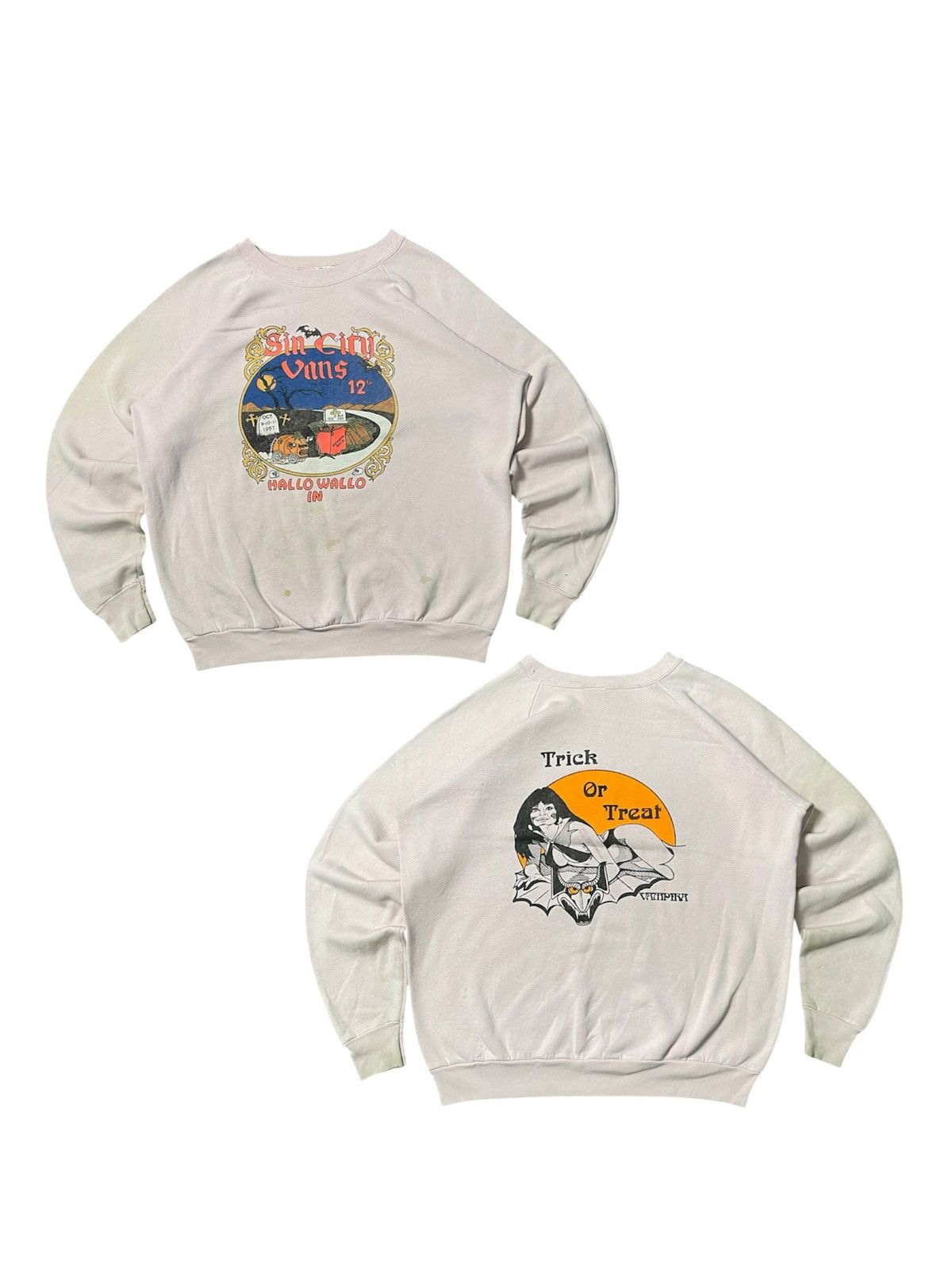 Fruit Of The Loom 90s SIN CITY VANS HALLO WALLO IN TRICK OR TREAT SWEATSHIRT Size US XL / EU 56 / 4 - 1 Thumbnail