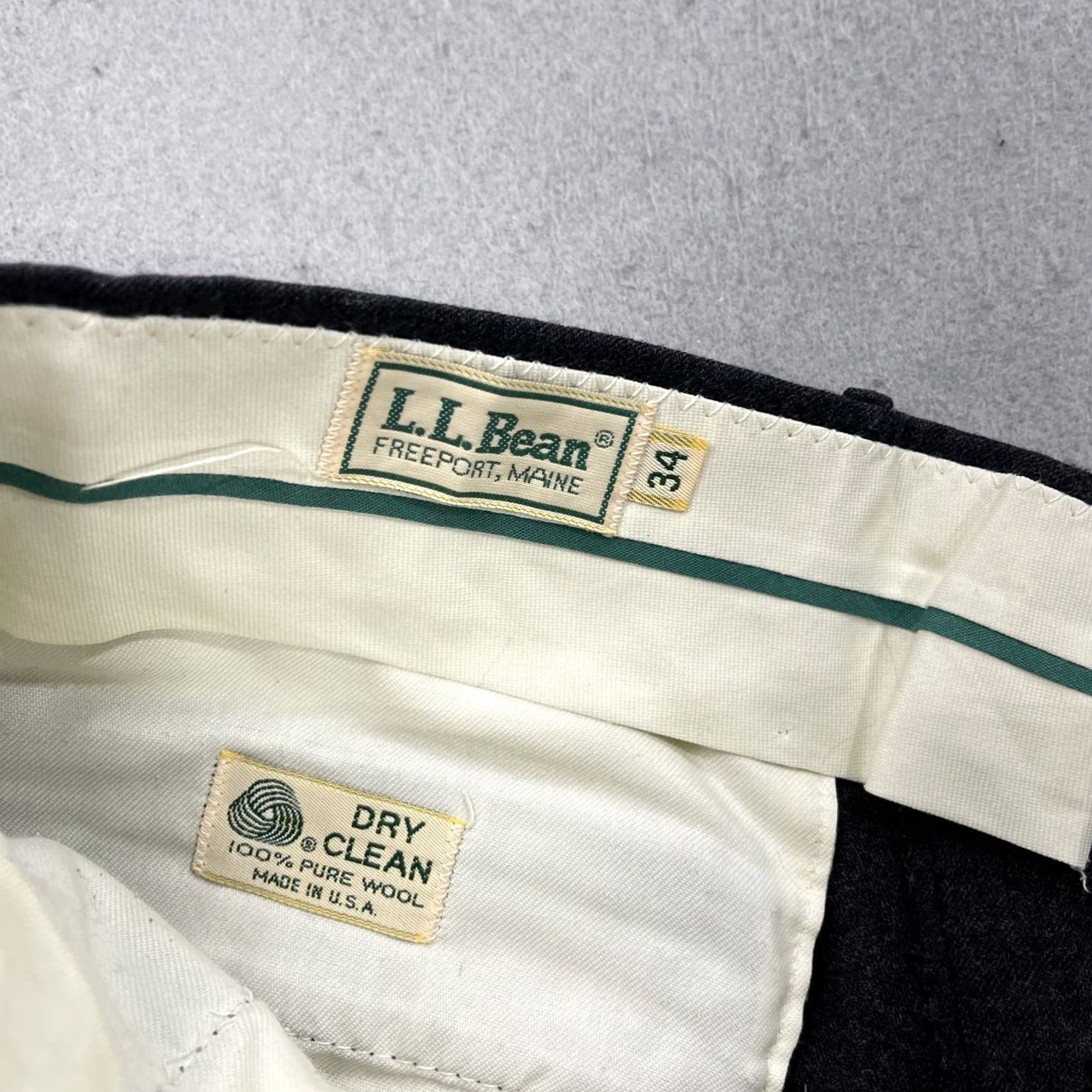 Vintage VINTAGE L.L. Bean Pants Mens 34x28 Gray Wool Trousers Made USA Dress Pants Mens 34 Size US 34 / EU 50 - 6 Thumbnail