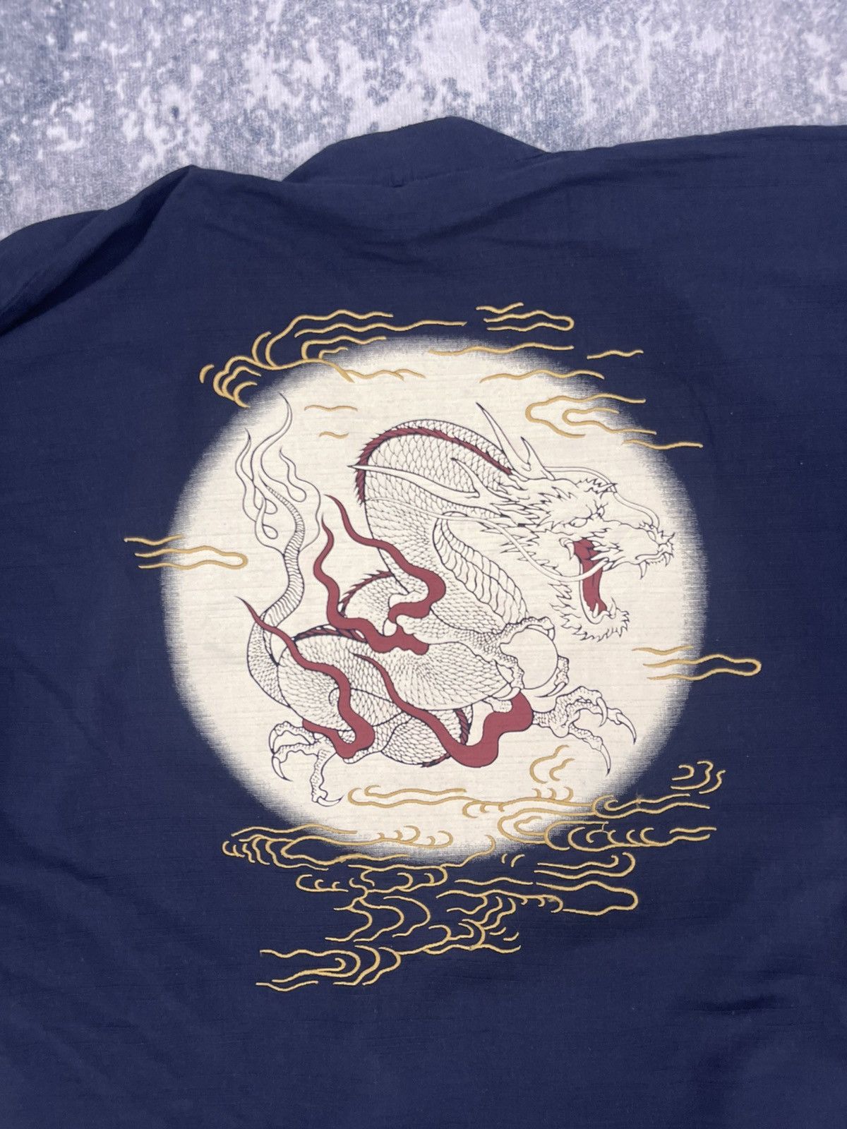 Japanese Brand Dragon Embroidered Vintage Kimono – Bold Back Logo Design Size US M / EU 48-50 / 2 - 2 Thumbnail