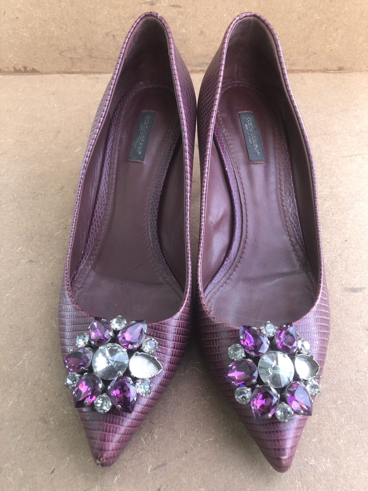 Dolce & Gabbana Dolce & Gabana Purple Leather Women’s Heels Size 40 Size US 9 / IT 39 - 3 Thumbnail