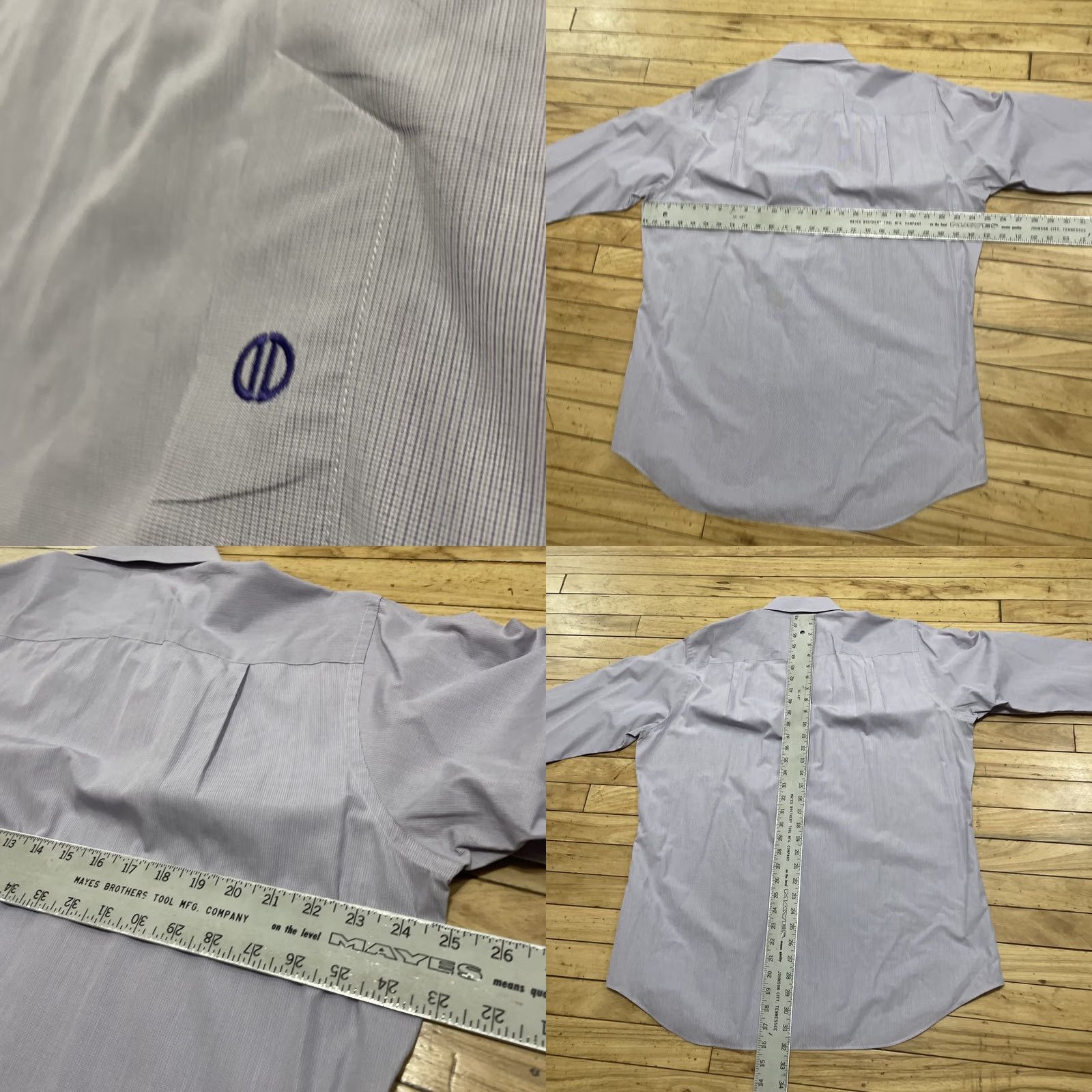 David Donahue David Donahue Shirt Men 17.5 34/35 Purple Mauve Lilac Cotton Long Sleeve Gingham Slim Dress Shirt Mens Size US XXL / EU 58 / 5 - 8 Thumbnail