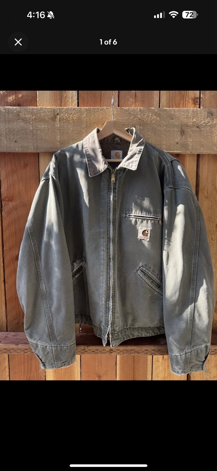 Carhartt VINTAGE 1990s MOSS DETROIT CARHARTT JACKET THRASHED Size US XXL / EU 58 / 5 - 1 Thumbnail