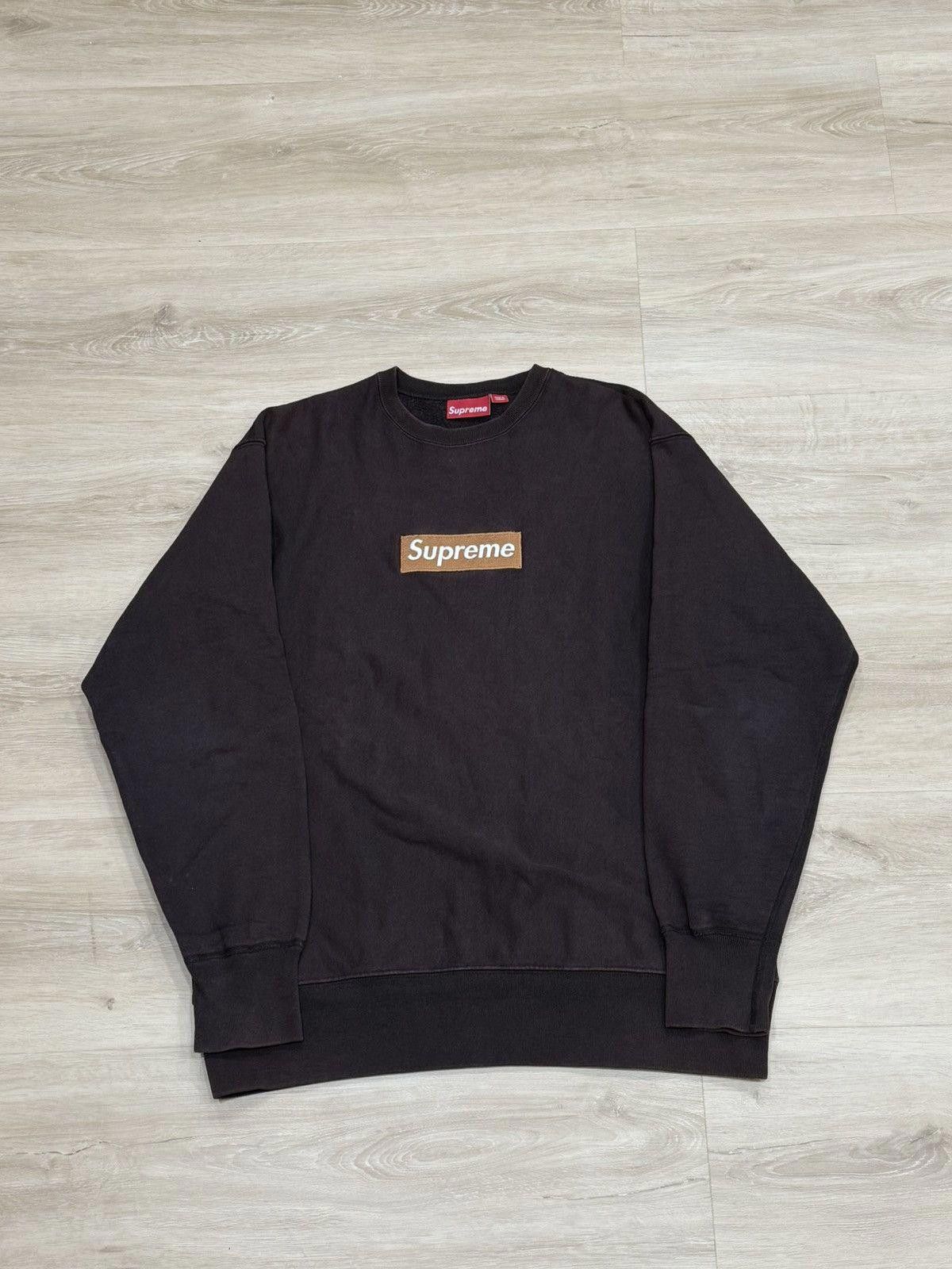 Supreme Supreme 1998 Dark Khaki/Brown Box Logo Crewneck Size US XL / EU 56 / 4 - 2 Thumbnail