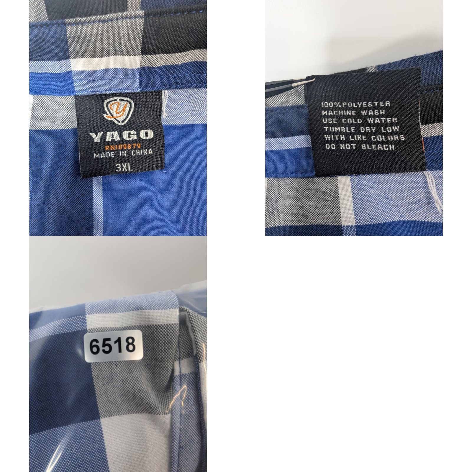 Vintage Yago Button-Up Shirt Men 3XL Short Sleeve Blue Plaid Fashion Casual Workwear Shirt Size US XXL / EU 58 / 5 - 8 Thumbnail