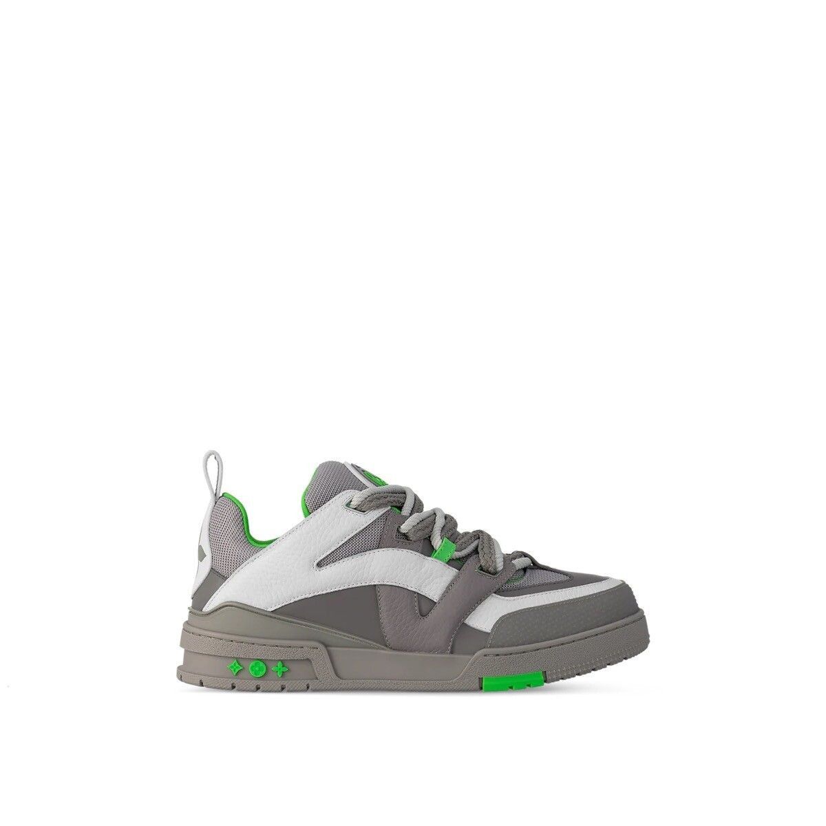 image of Louis Vuitton Lv Skate Sneakers Leather Monogram Logo In Grey, Men's (Size 6)