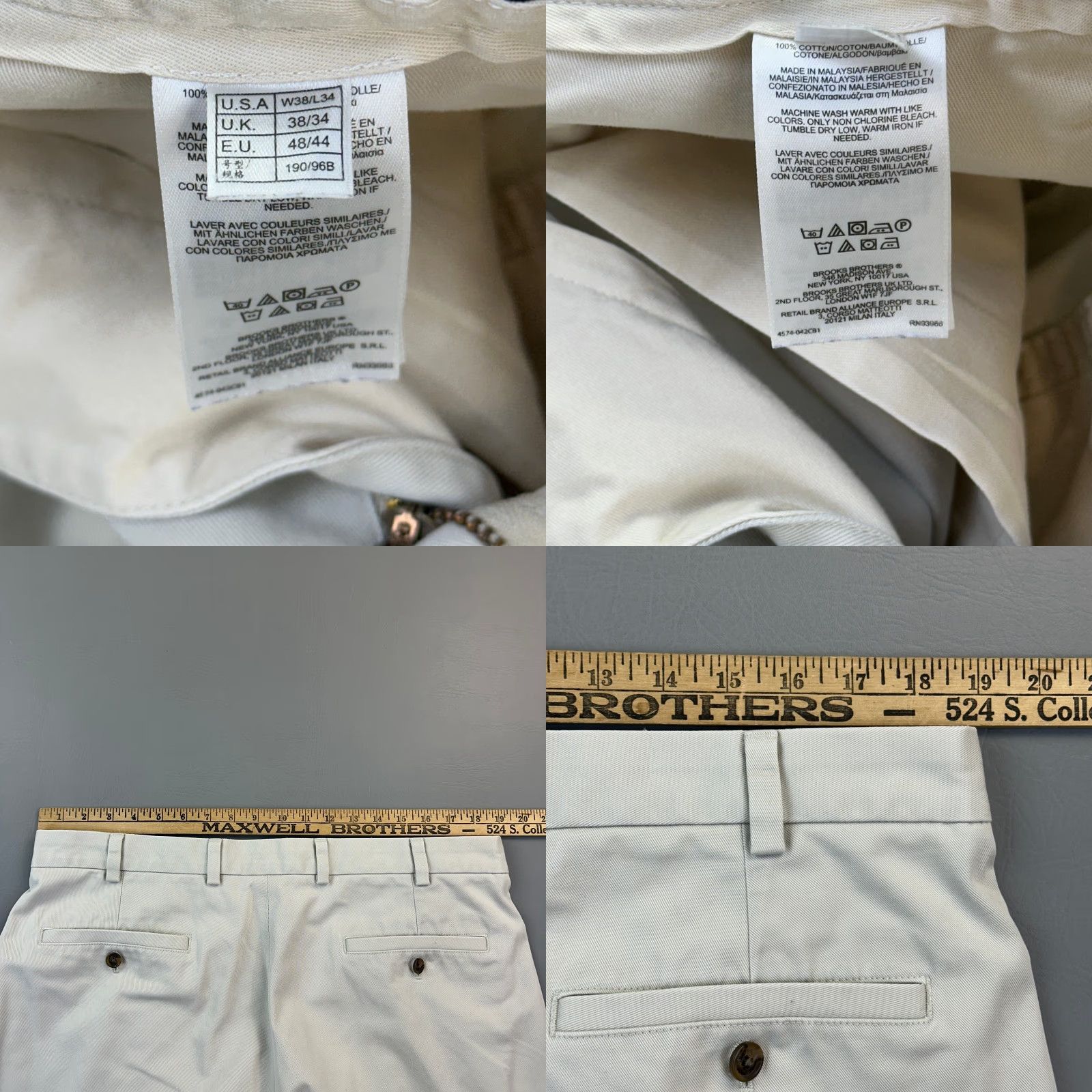 Brooks Brothers Brooks Brothers Pants Mens 38x30 Beige Elliot Advantage Chino Pleated Cuffed Size US 38 / EU 54 - 8 Thumbnail