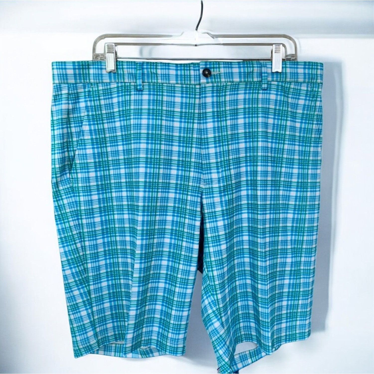 Greg Norman Greg Norman Blue Plaid Golf Shorts Breathable NEW 36 Size US 36 / EU 52 - 2 Thumbnail