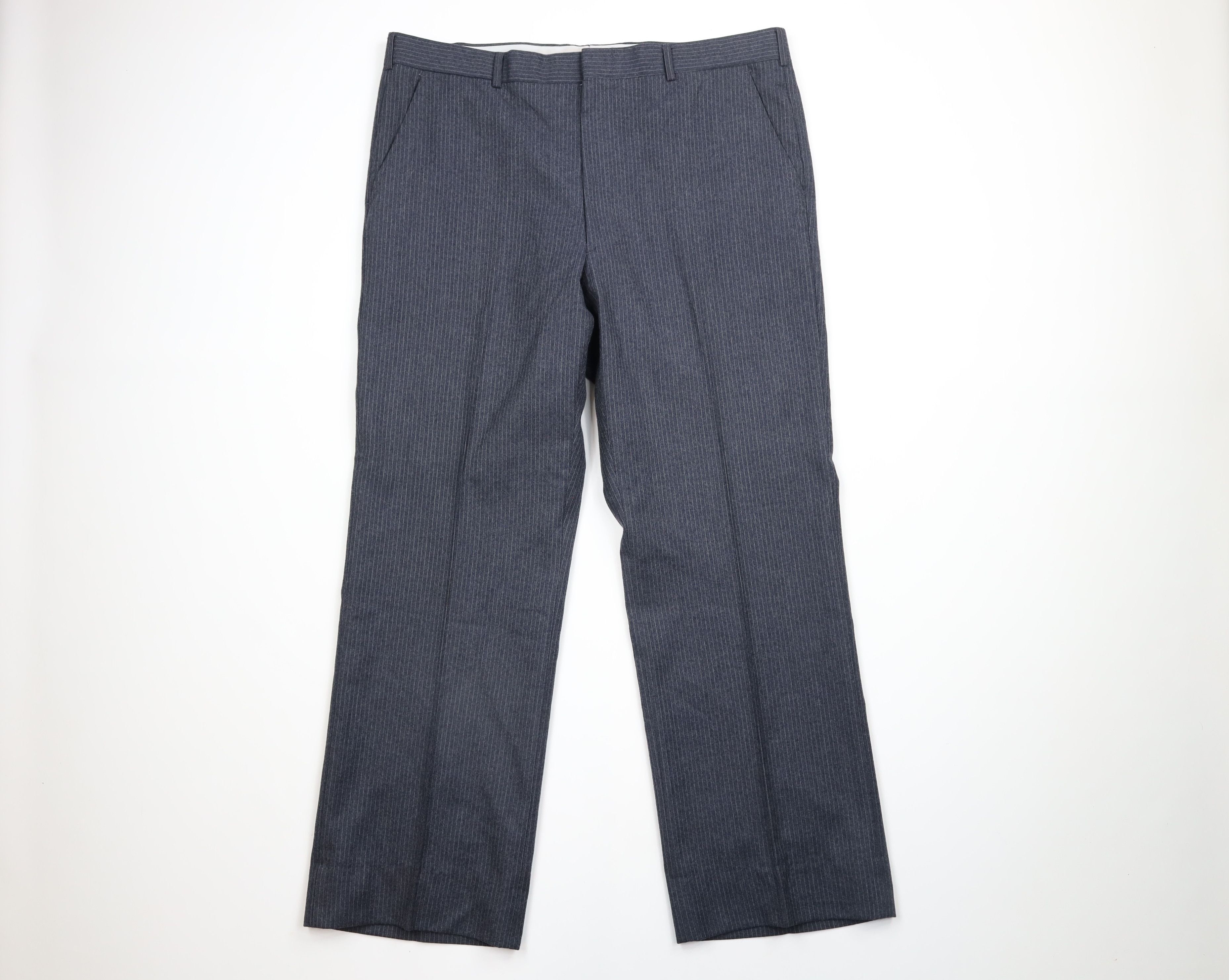 Vintage Vintage 70s Wool Pinstriped 3 Piece Suit Bell Bottoms Size 42R - 10 Thumbnail