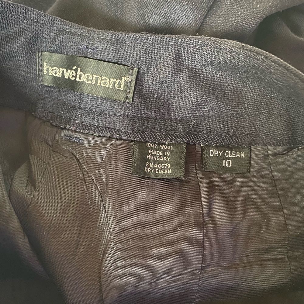 Other Vintage Harve Benard Black High-Waisted Wool Pants Size 10 Size 32" / US 10 / IT 46 - 3 Thumbnail