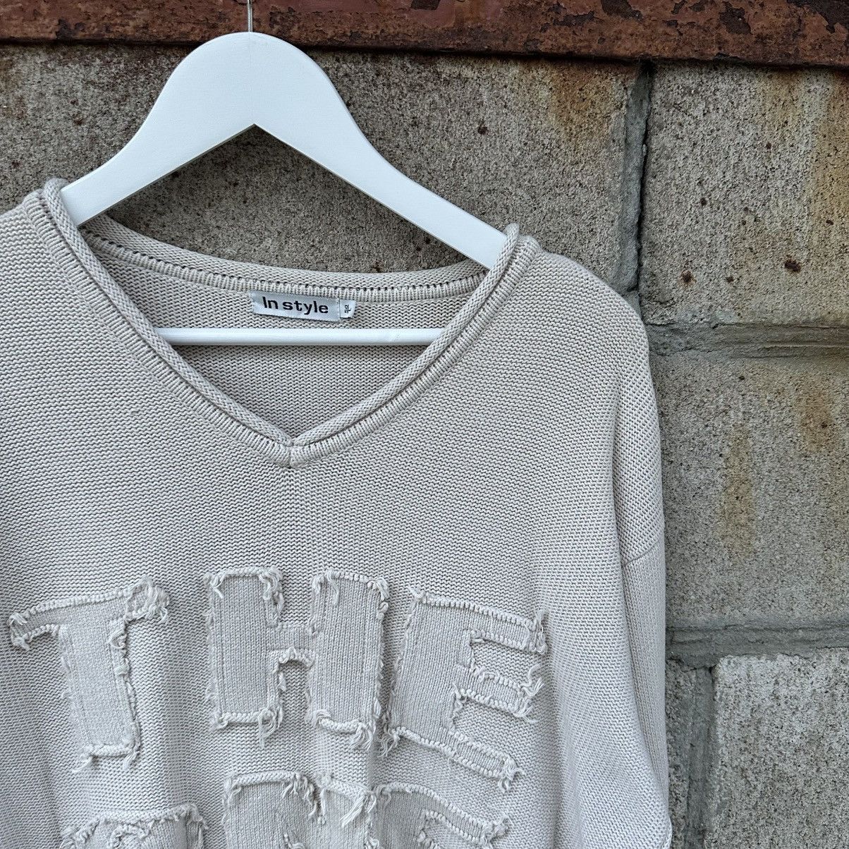 If Six Was Nine Vintage Japan Crazy V Neck Knit Sweater The One 11 Y2K 00s Size US L / EU 52-54 / 3 - 4 Thumbnail