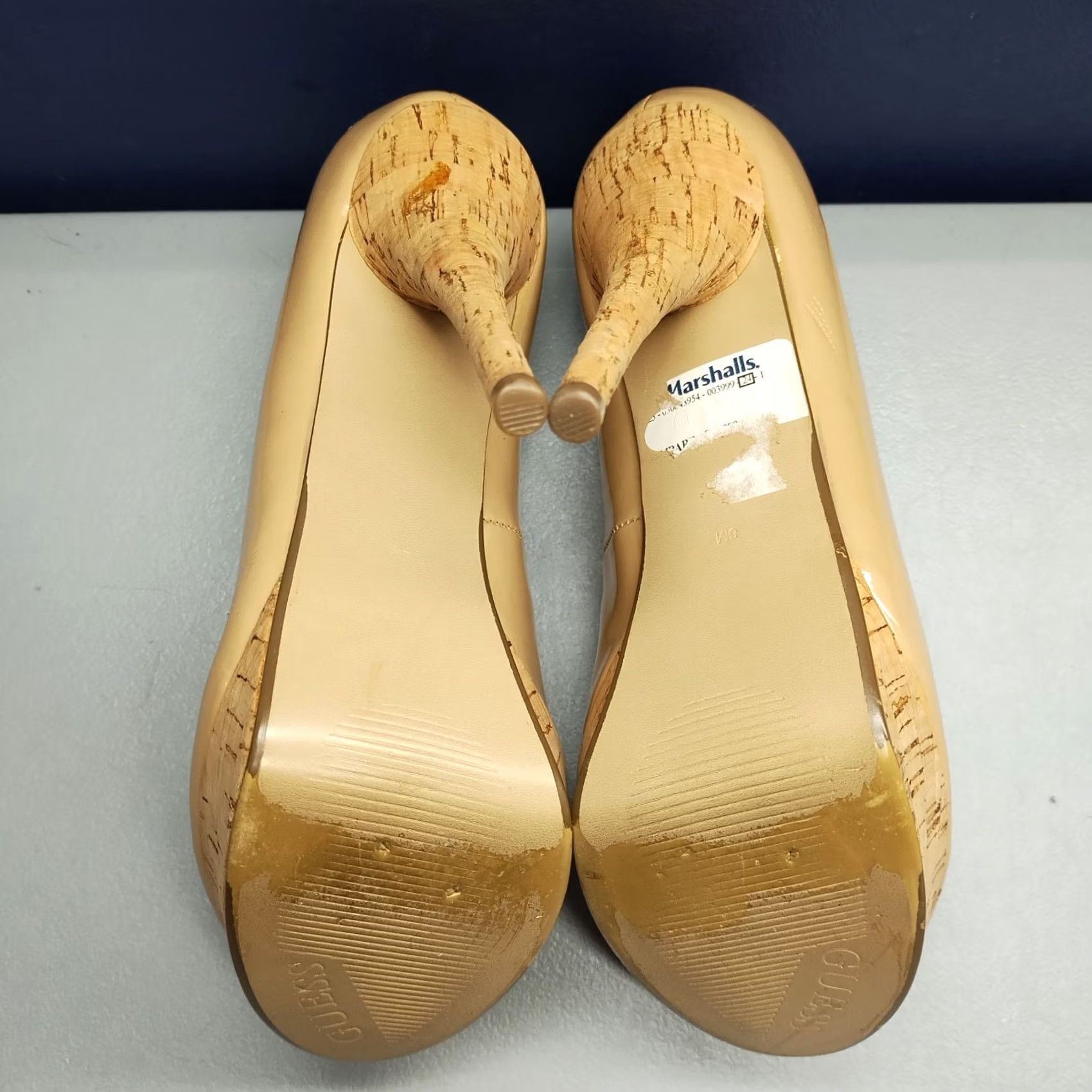 Guess GUESS Platform Pump Heels Womens US Size 6M Tan Patent Leather Slip On Pump Size US 6 / IT 36 - 6 Thumbnail