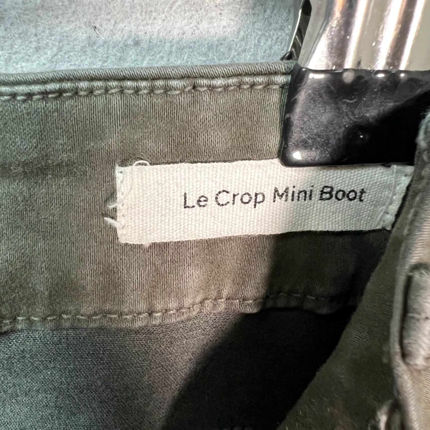 Frame FRAME Womens Size 27 Le Crop Mini Boot Olive Green Denim Jeans Cropped 27 in Inseam 26 in 5-Pocket Stretch Cotton Blend Vintage: No Womens jeans frame Size 27" / US 4 / IT 40 - 4 Thumbnail