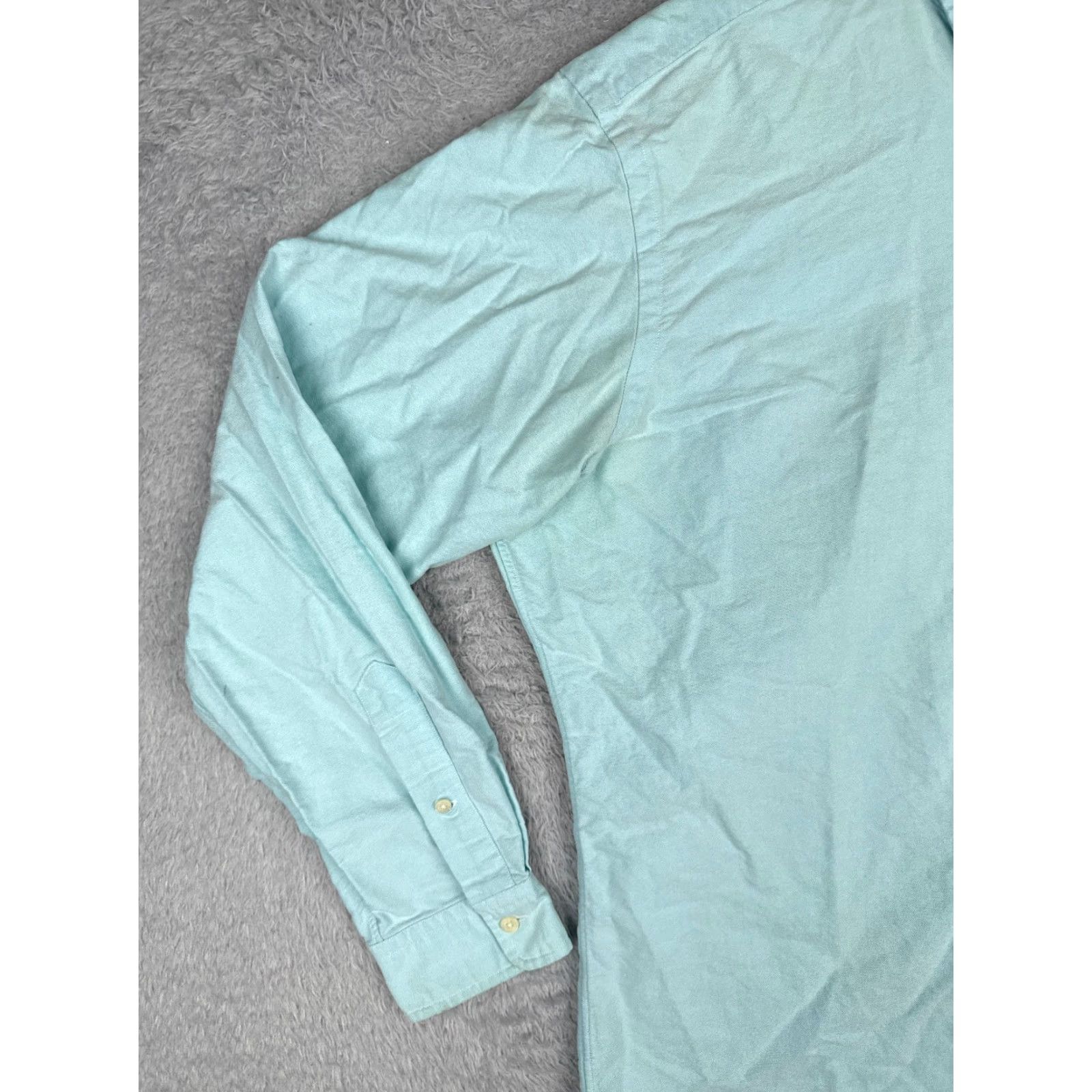 Polo Ralph Lauren VINTAGE Polo Ralph Lauren Shirt Men XL Blue Button-Up Cotton Long Sleeve Solid, Pocketed, Collared, Regular Fit, Wool? Size US XL / EU 56 / 4 - 3 Thumbnail