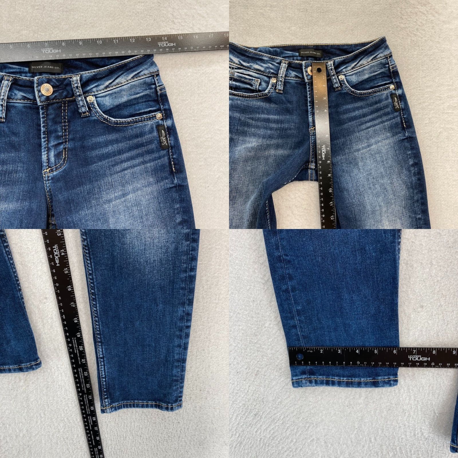 Silver Jeans Co. Silver Jeans Suki Capri Jeans Women's 26 Dark Wash Blue Denim Slim Leg Cropped Capri Size 26" / US 2 / IT 38 - 8 Thumbnail