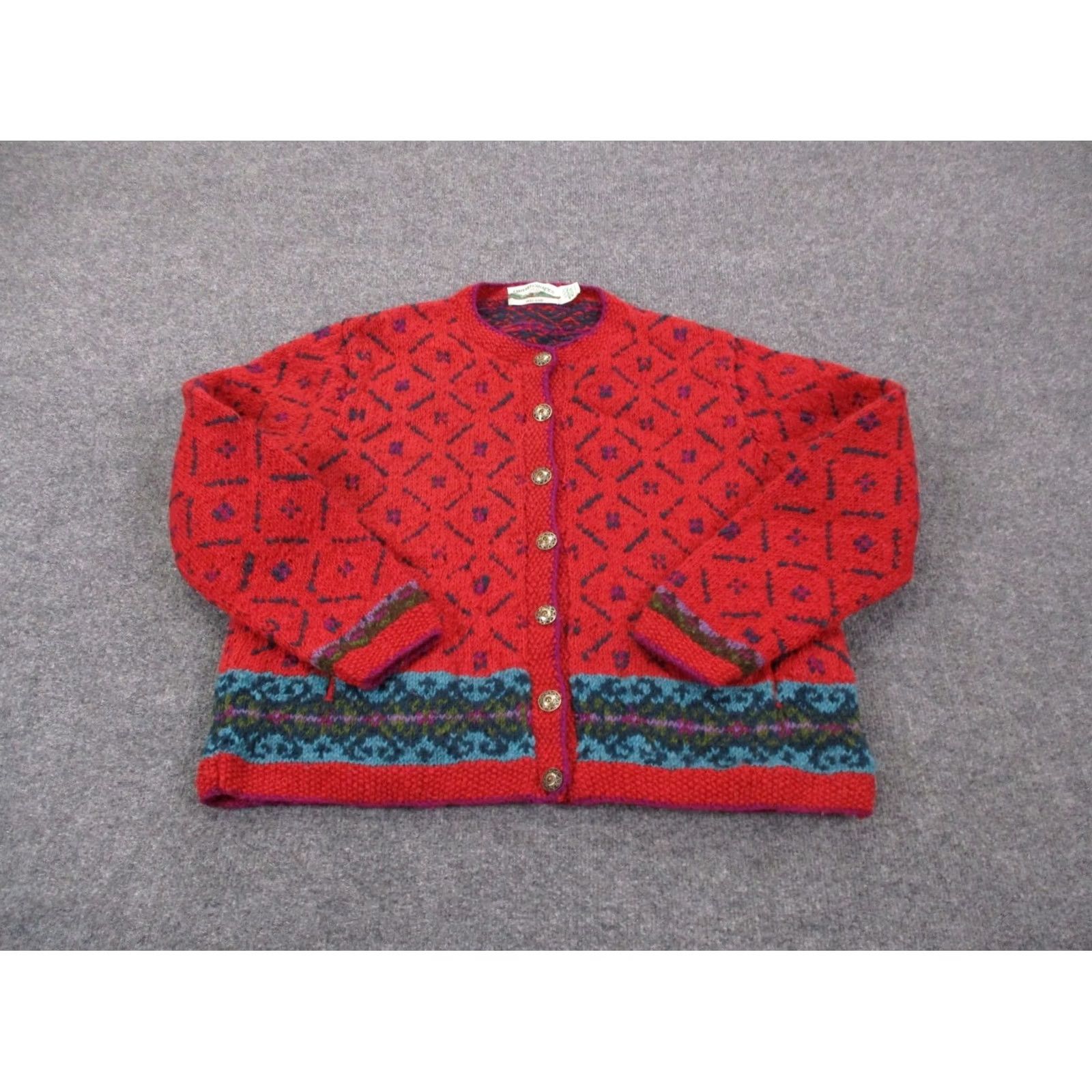 Vintage Arancrafts Sweater Jacket Women XL Merino Wool Ireland Nordic Style Cardigan Size XL / US 12-14 / IT 48-50 - 2 Thumbnail