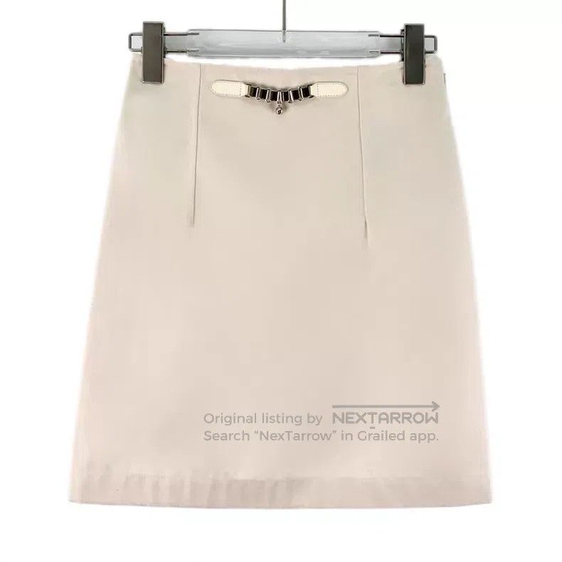 Hermes Hermes 2022 Beige Bell Chain Decorated Cotton Casual Skirt Size 27" / US 4 / IT 40 - 1 Thumbnail