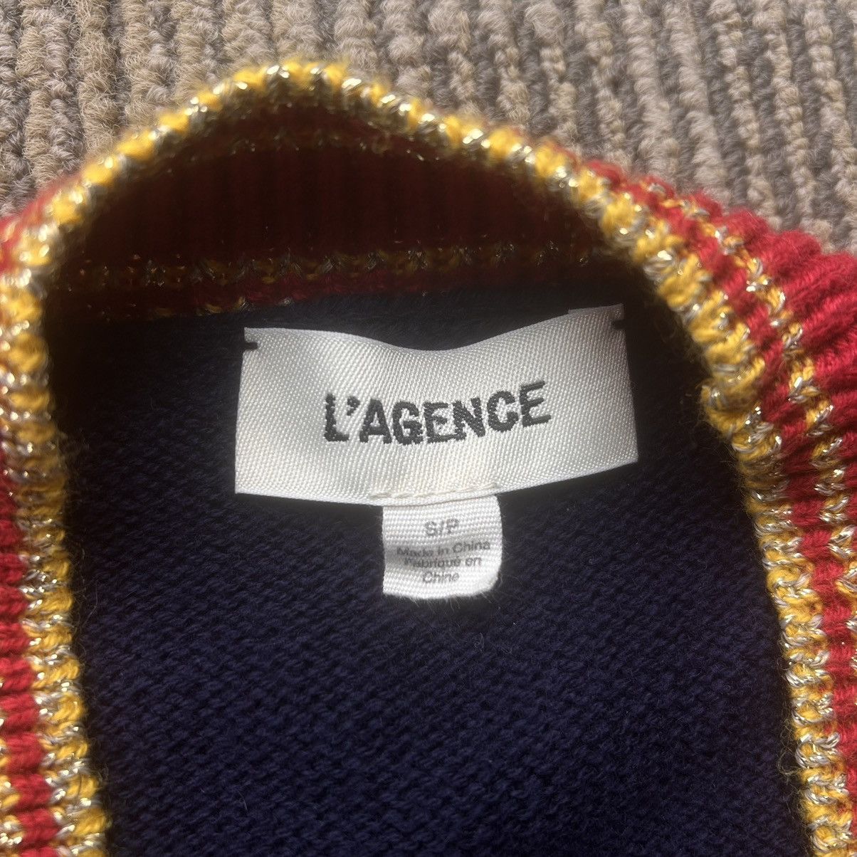 L'AGENCE L’Agence Lorie Coiled Snake Roses Intarsia Navy Cardigan Size S / US 4 / IT 40 - 3 Thumbnail