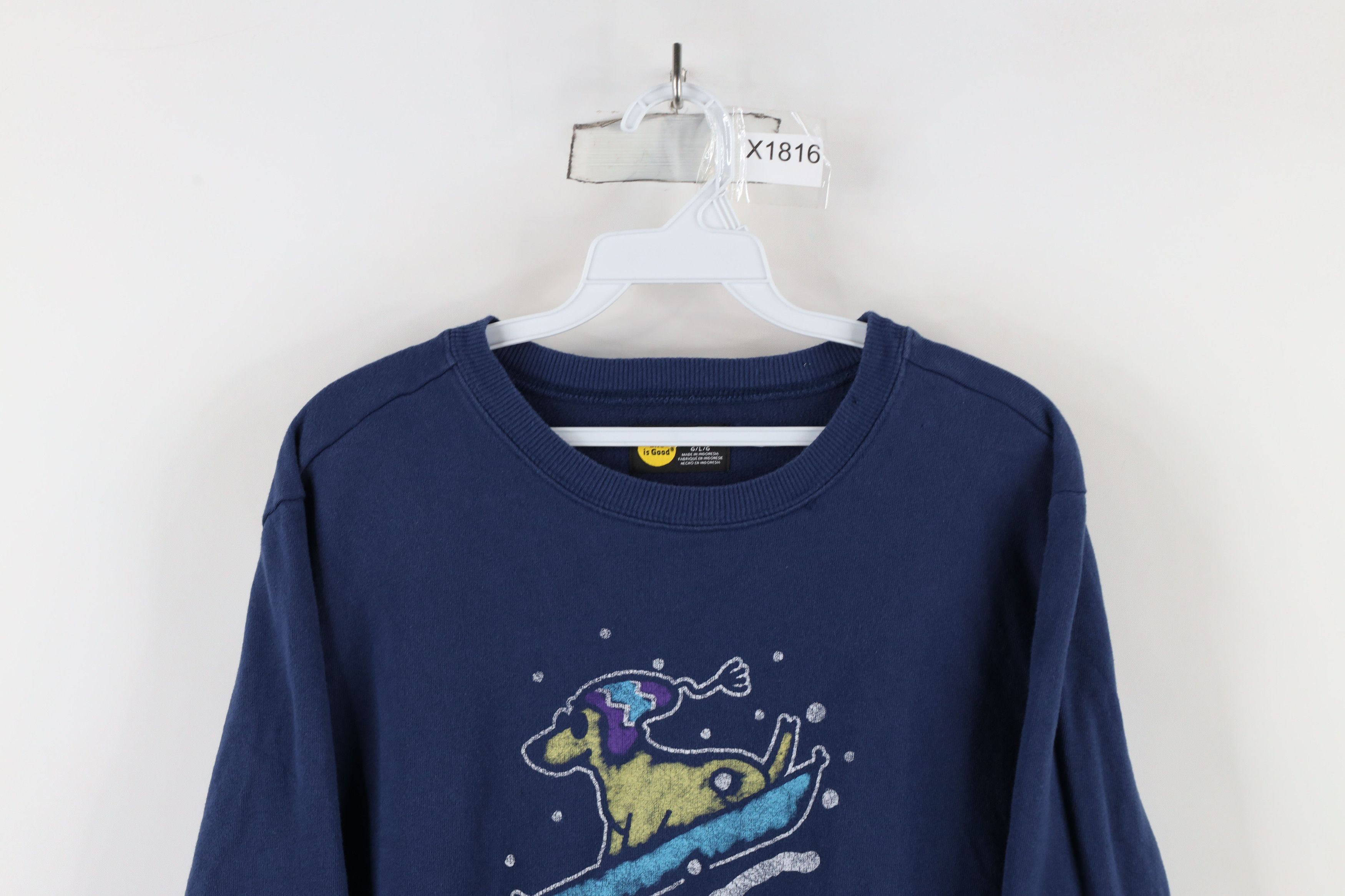 Life is Good × Vintage Life Is Good Fit Sledding Dog Crewneck Sweatshirt Blue Size L / US 10 / IT 46 - 2 Thumbnail
