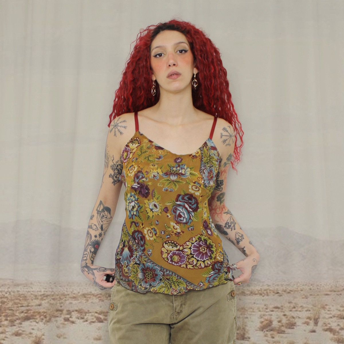 Other 🏜️FLOWERS CAMI TOP🏜️ Size L / US 10 / IT 46 - 1 Thumbnail
