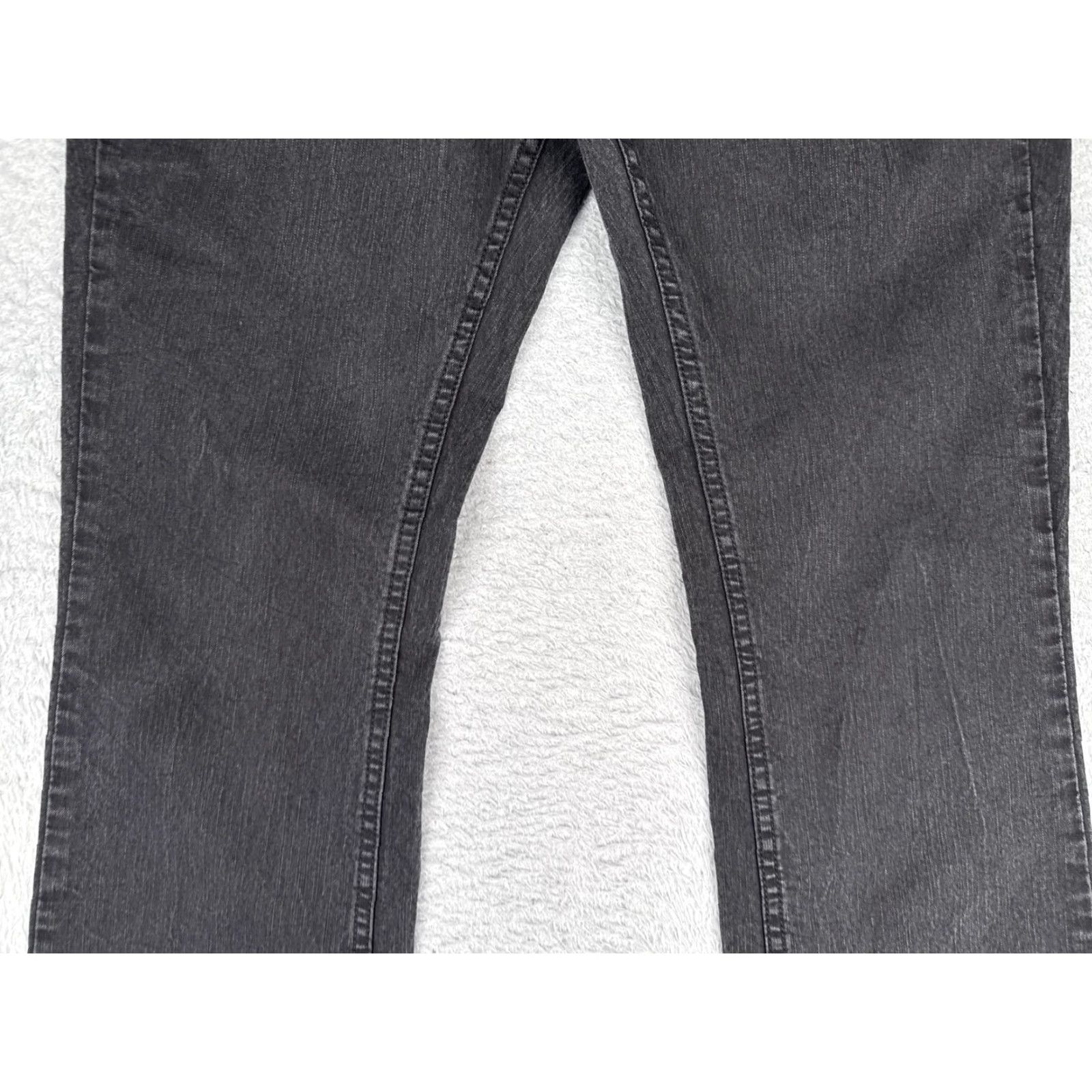 Vintage Riders by Lee Jeans Womens 12 Bootcut Denim Mid Rise Black Charcoal Wash 5-Pocket Studded Stretch Size 34" / US 12 / IT 48 - 3 Thumbnail