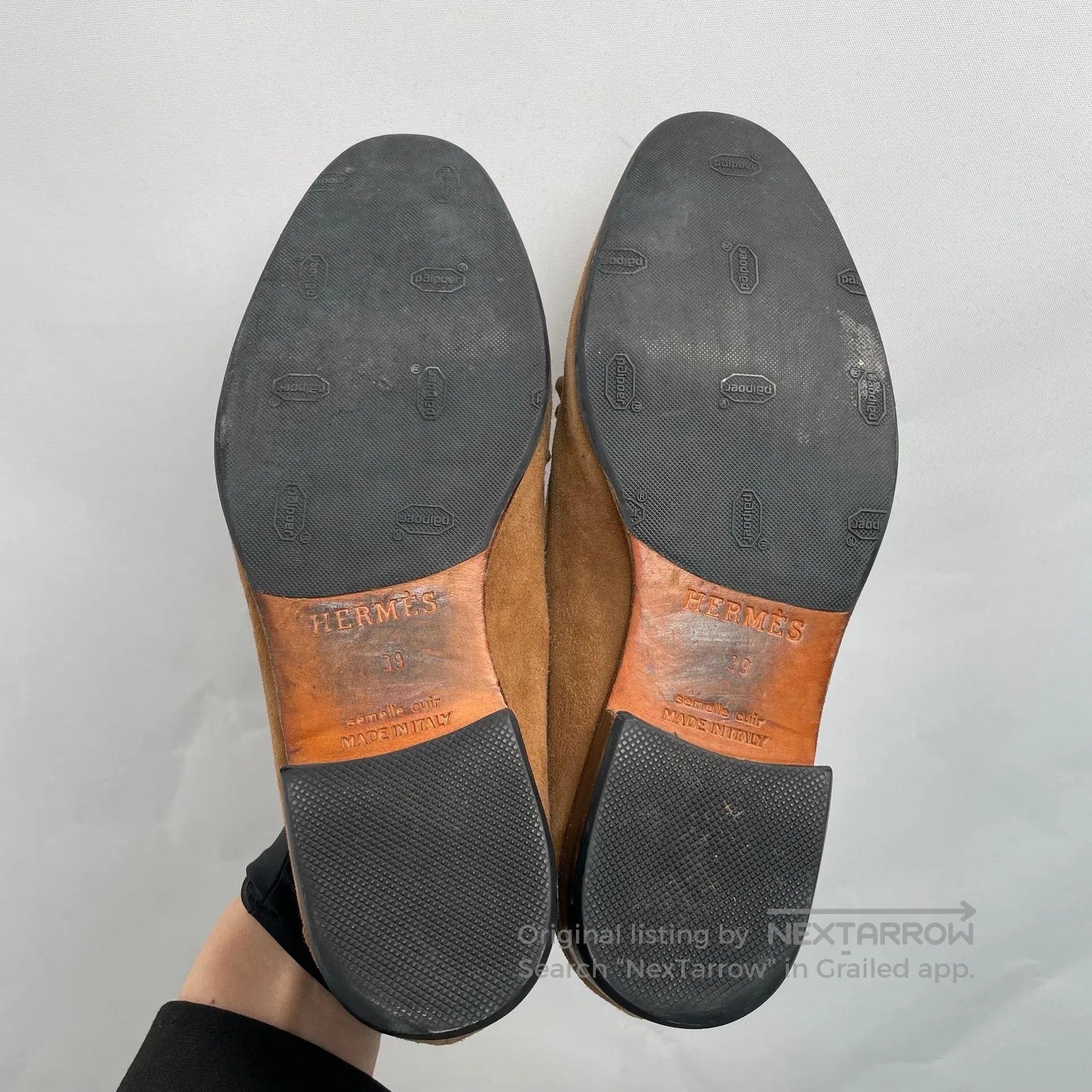 Hermes Hermes Caramel brown suede fringed loafers| Size US 6 / EU 39 - 6 Thumbnail