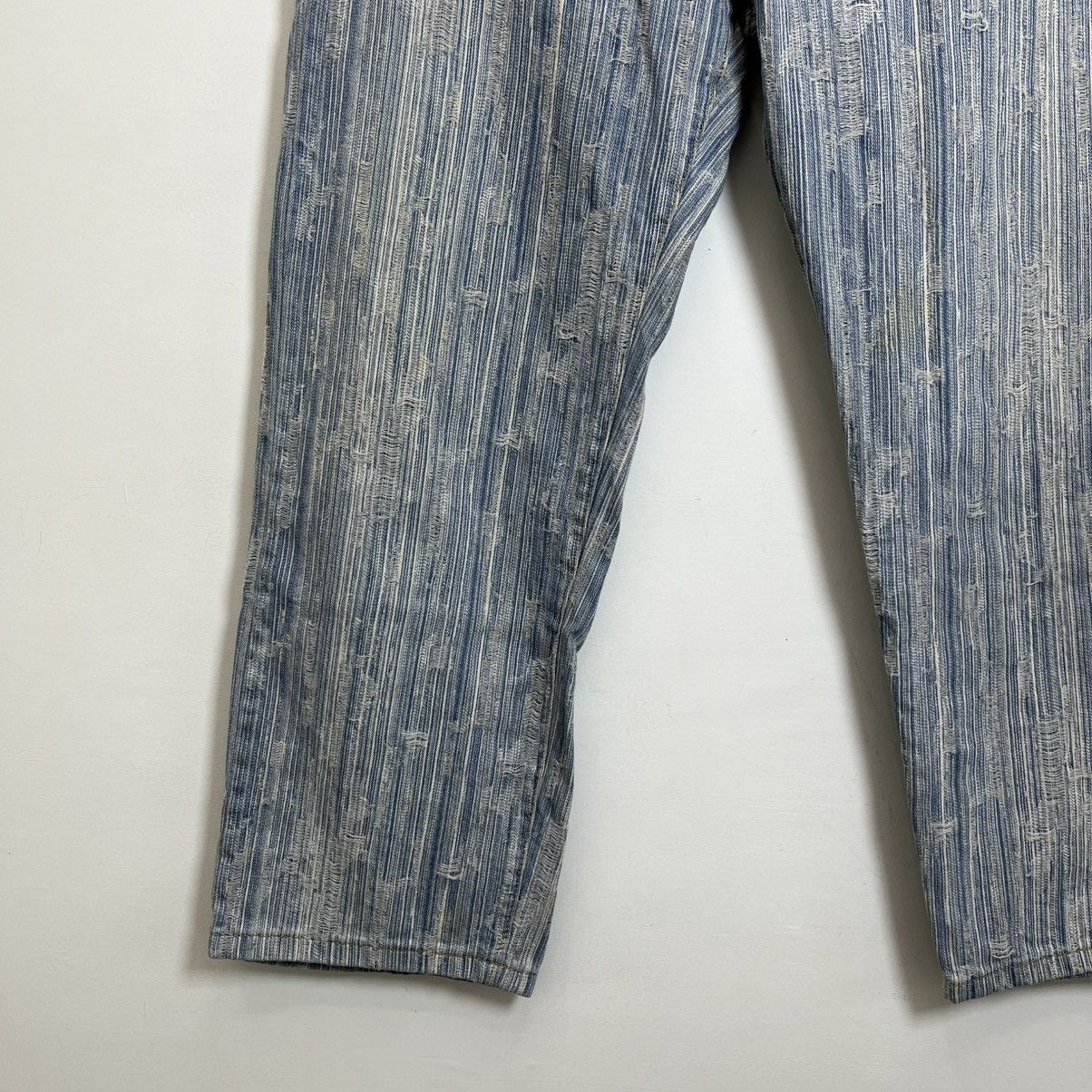 Japanese Brand Vintage Crazy Distressed Jeans Baggy Japanesse Y2K Size US 31 - 5 Thumbnail
